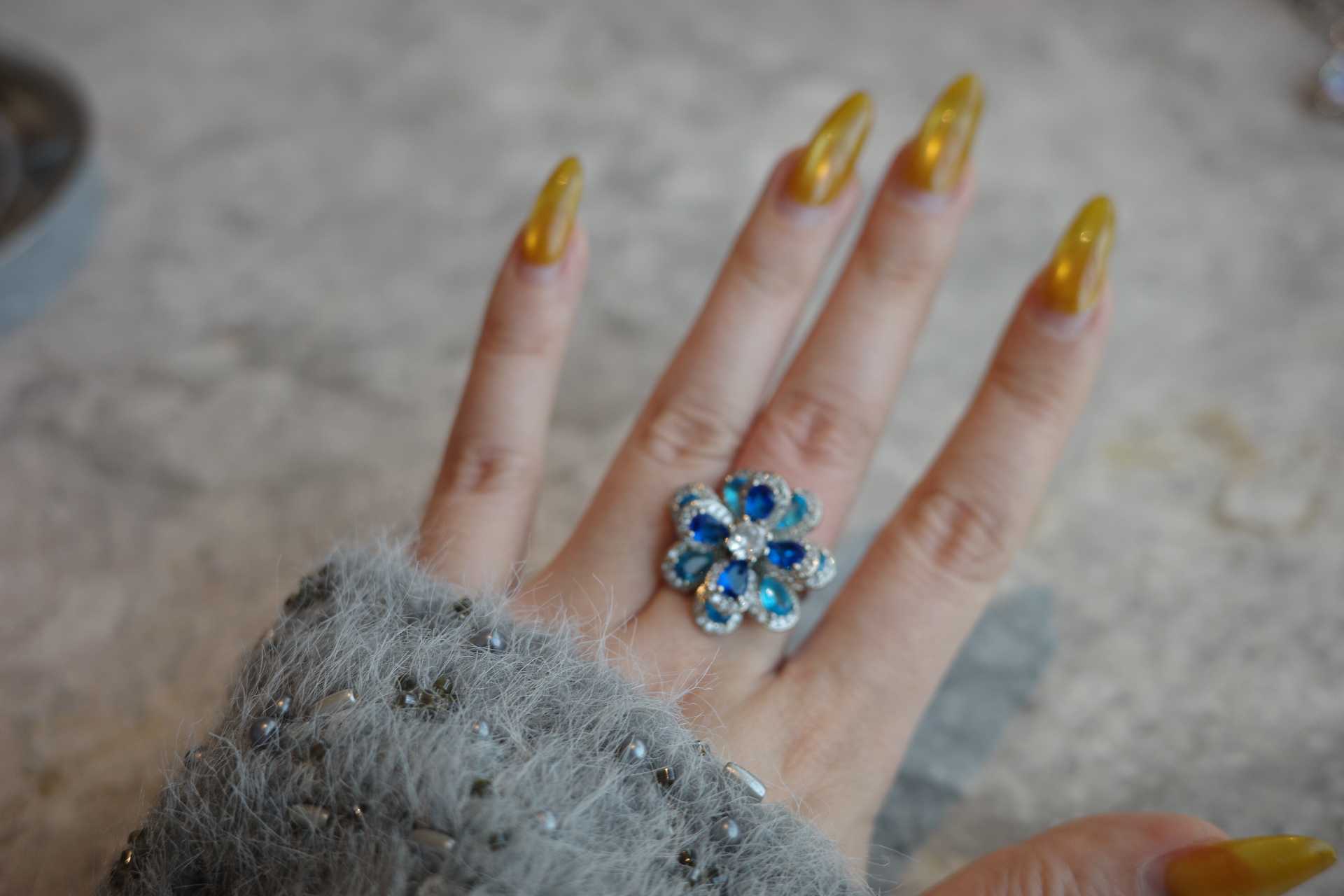 The Mercury Camellia Ring – Architectural Bloom in Stelliform