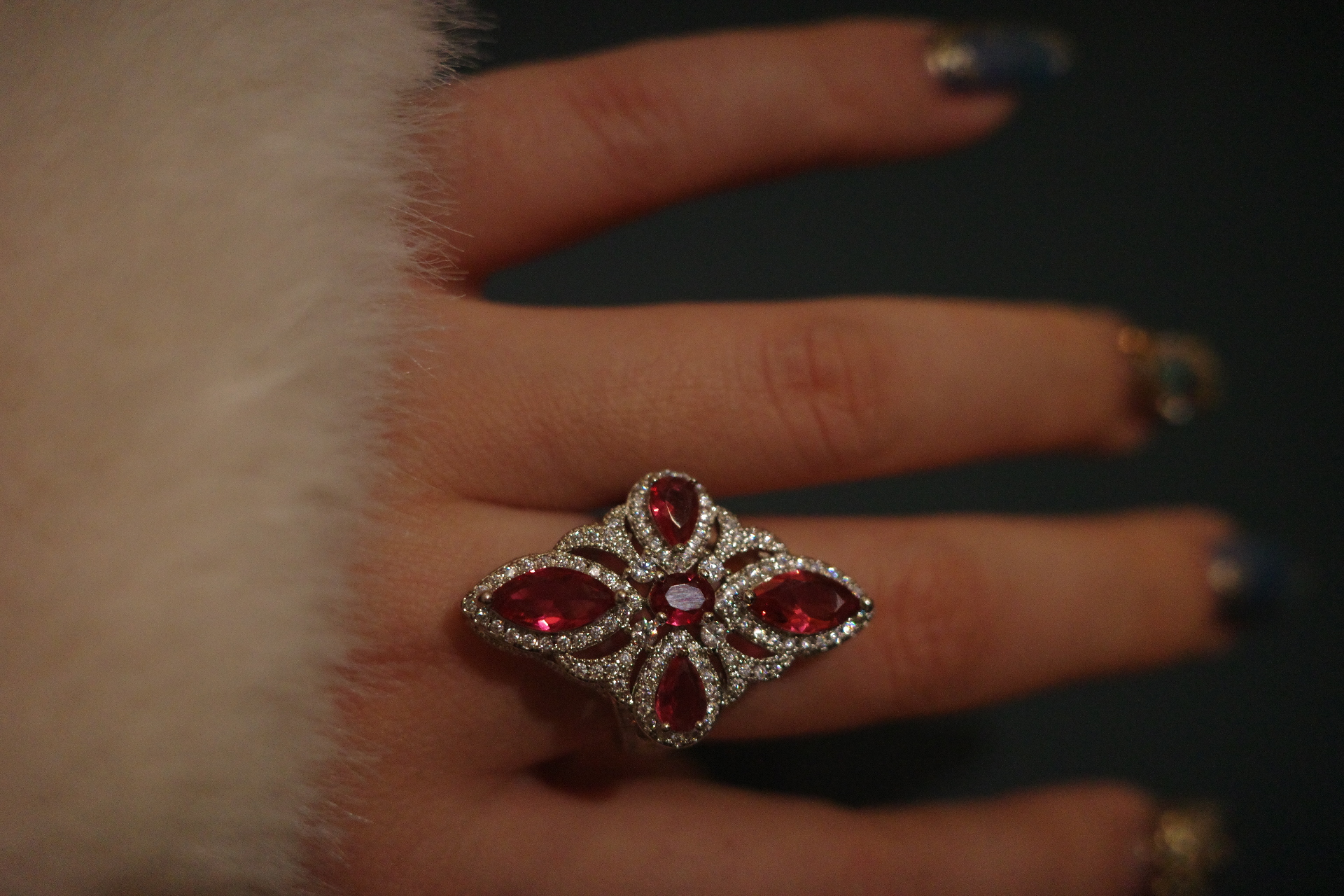 OR-YÉNA | The Mars Valour Ring – Pigeon Blood Lozenge Ruby & Gilded Neo-Gothic Band