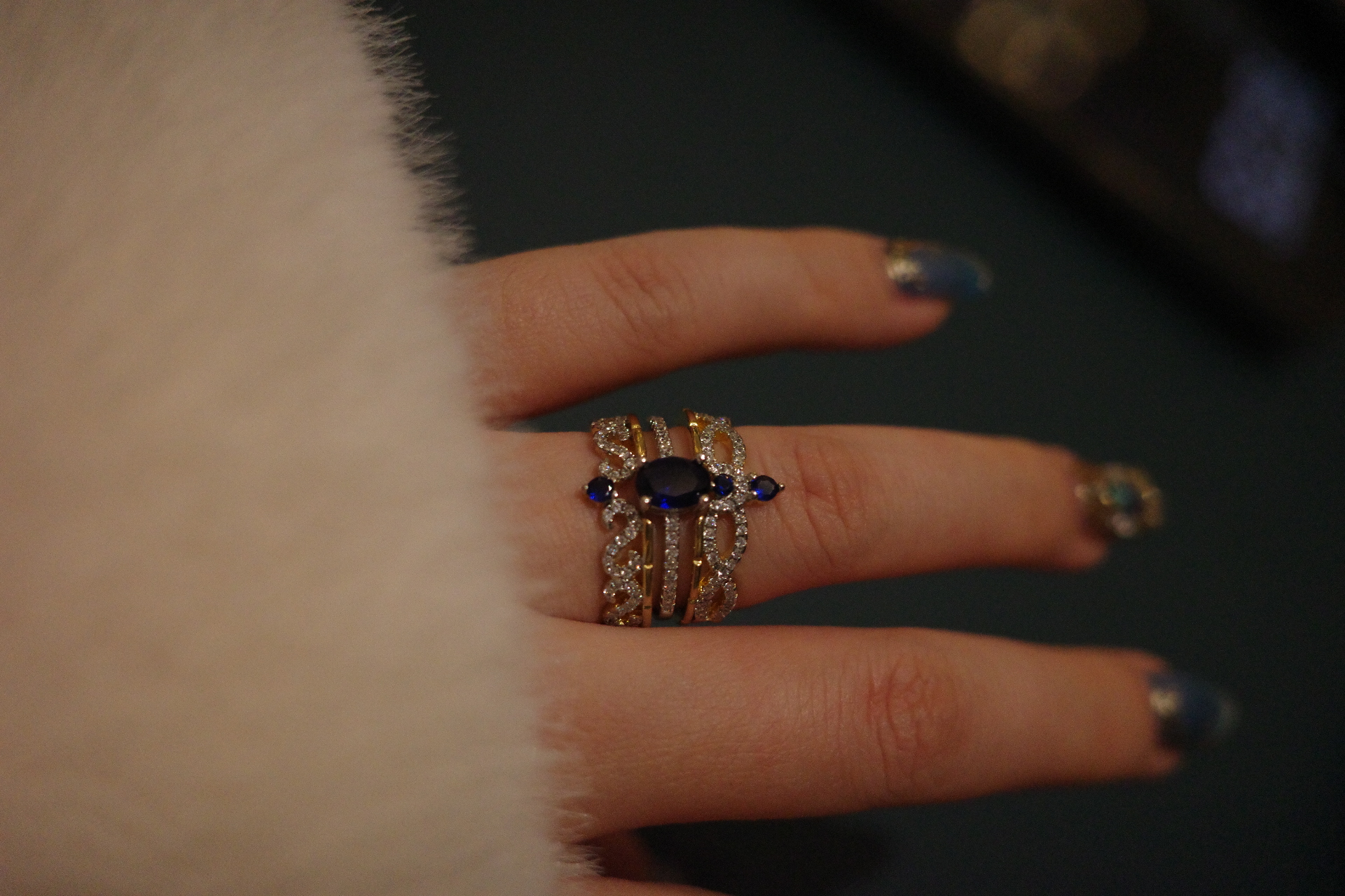 OR-YÉNA | The Solar Trinity Set – 3-Piece Stackable Crown & Radiant Halo Ring