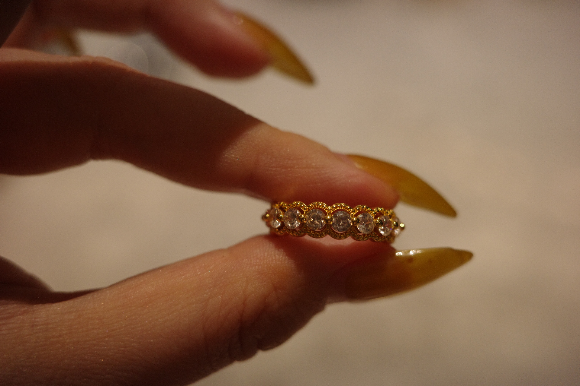 The Venus Lace Ring – Gilded Filigree & Constellation Zirconia Band