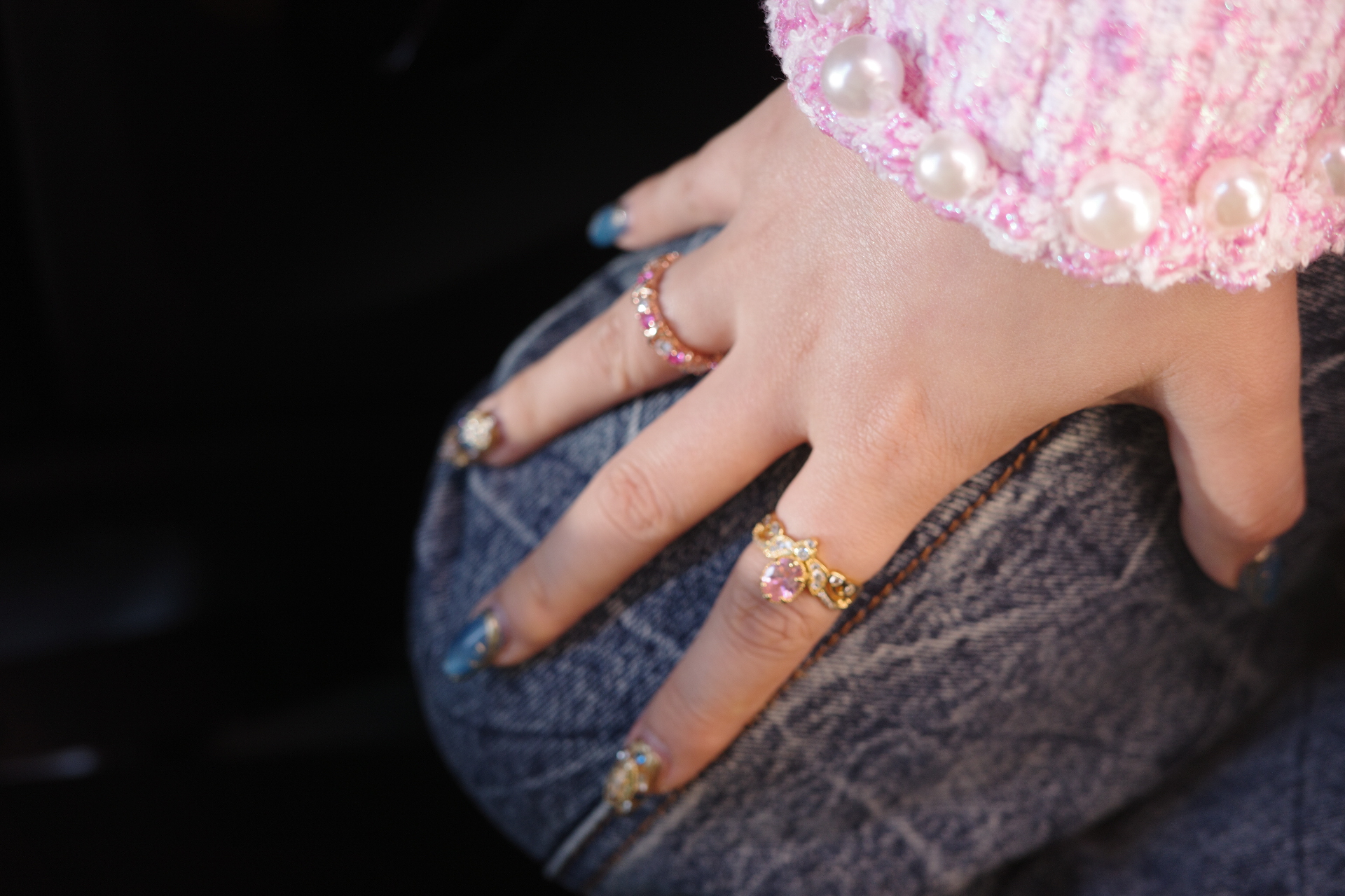 OR-YÉNA | The Mars Orbit Band – Continuous Pavé Starlight & Gilded Linear Ring