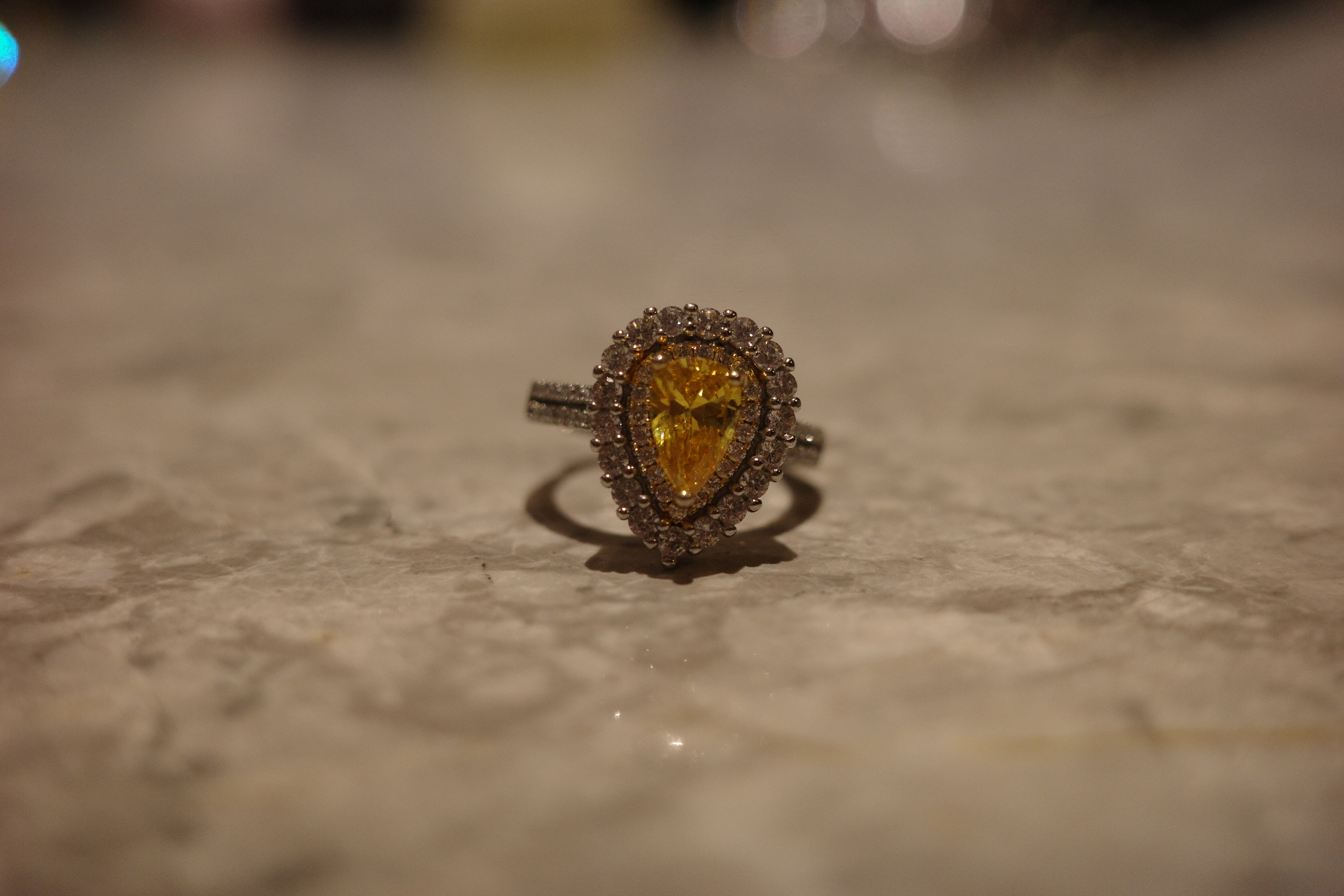 OR-YÉNA | The Solar Prime Ring – Radiant Canary Yellow Gem & Grand Pavé Lattice