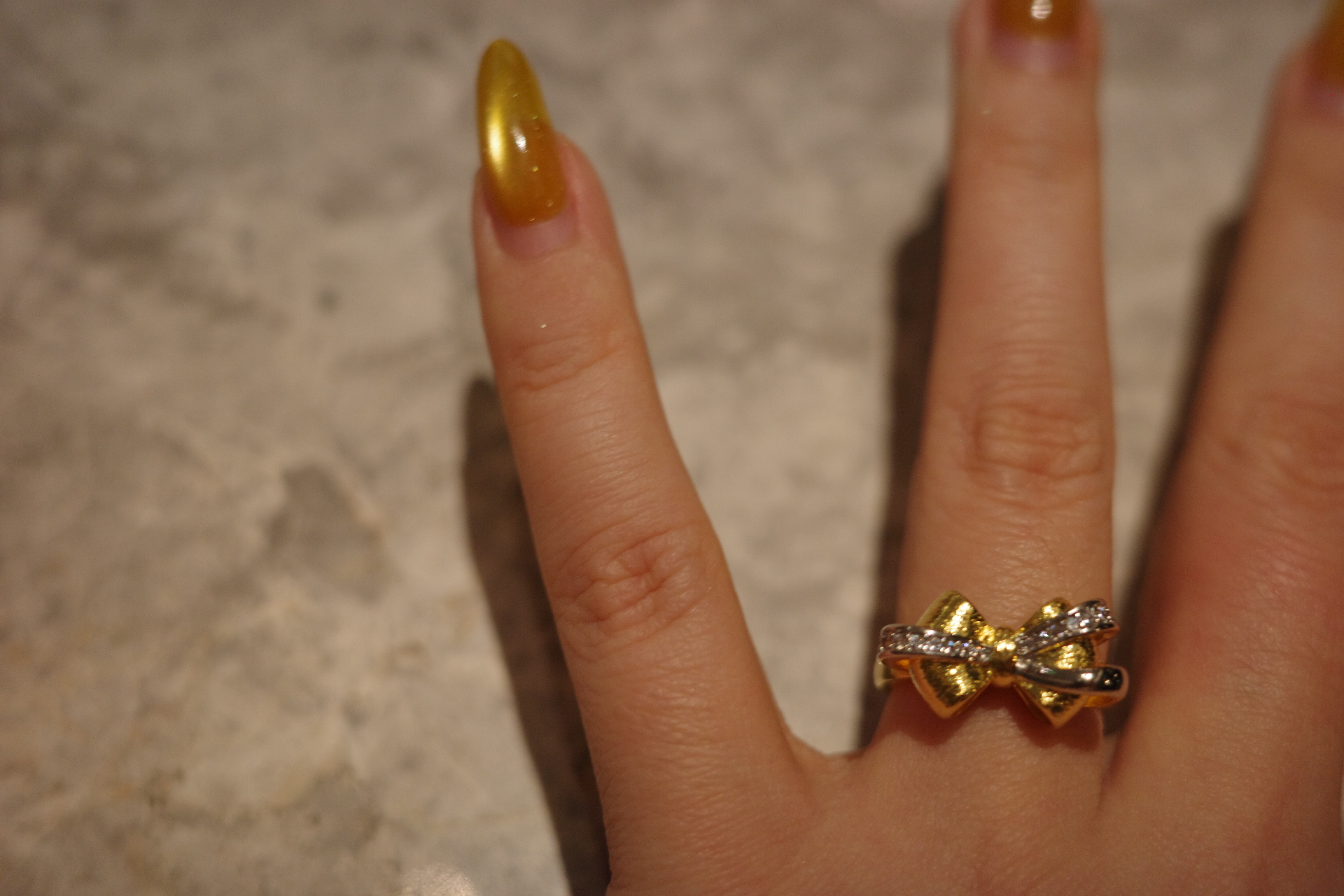 The Venus Ribbon Ring🎀 – Brushed 18K Gold Plated Silk Bow