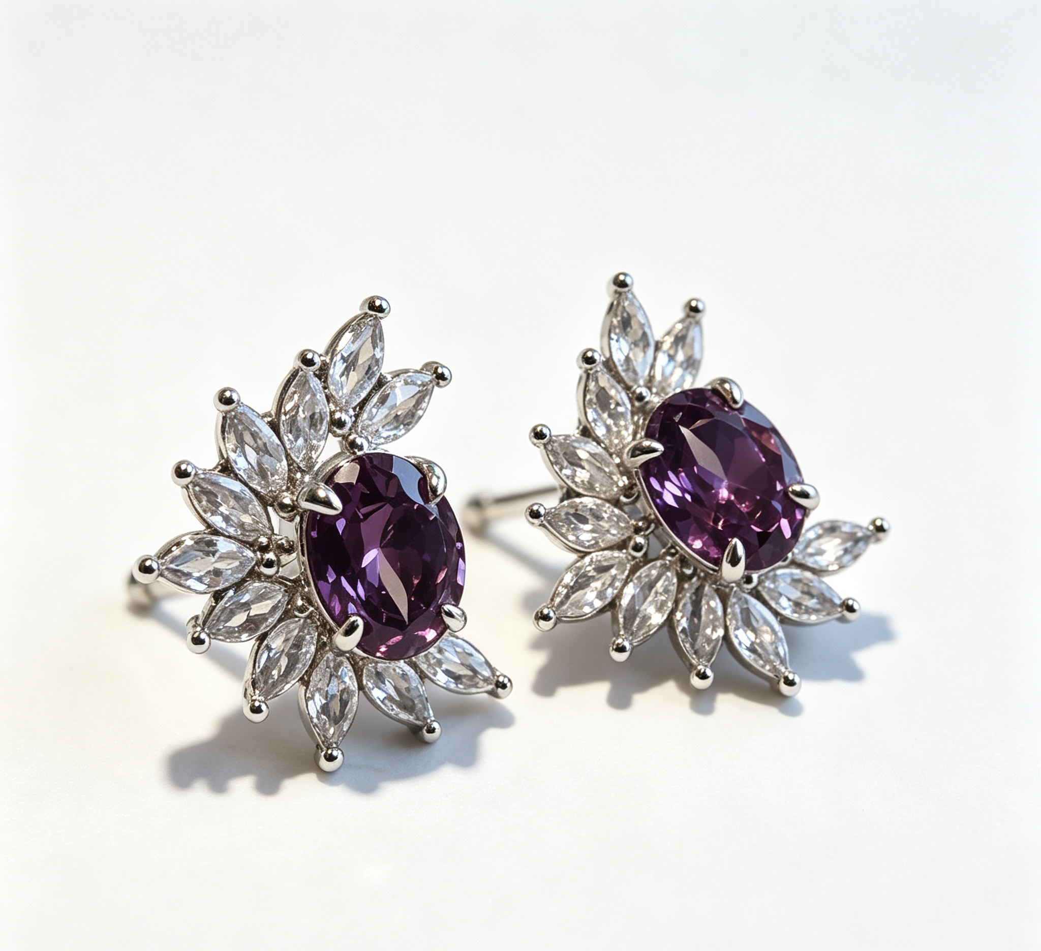 The Moon Indigofera Earring – Celestial Star-Dust & Weeping Silver Vine