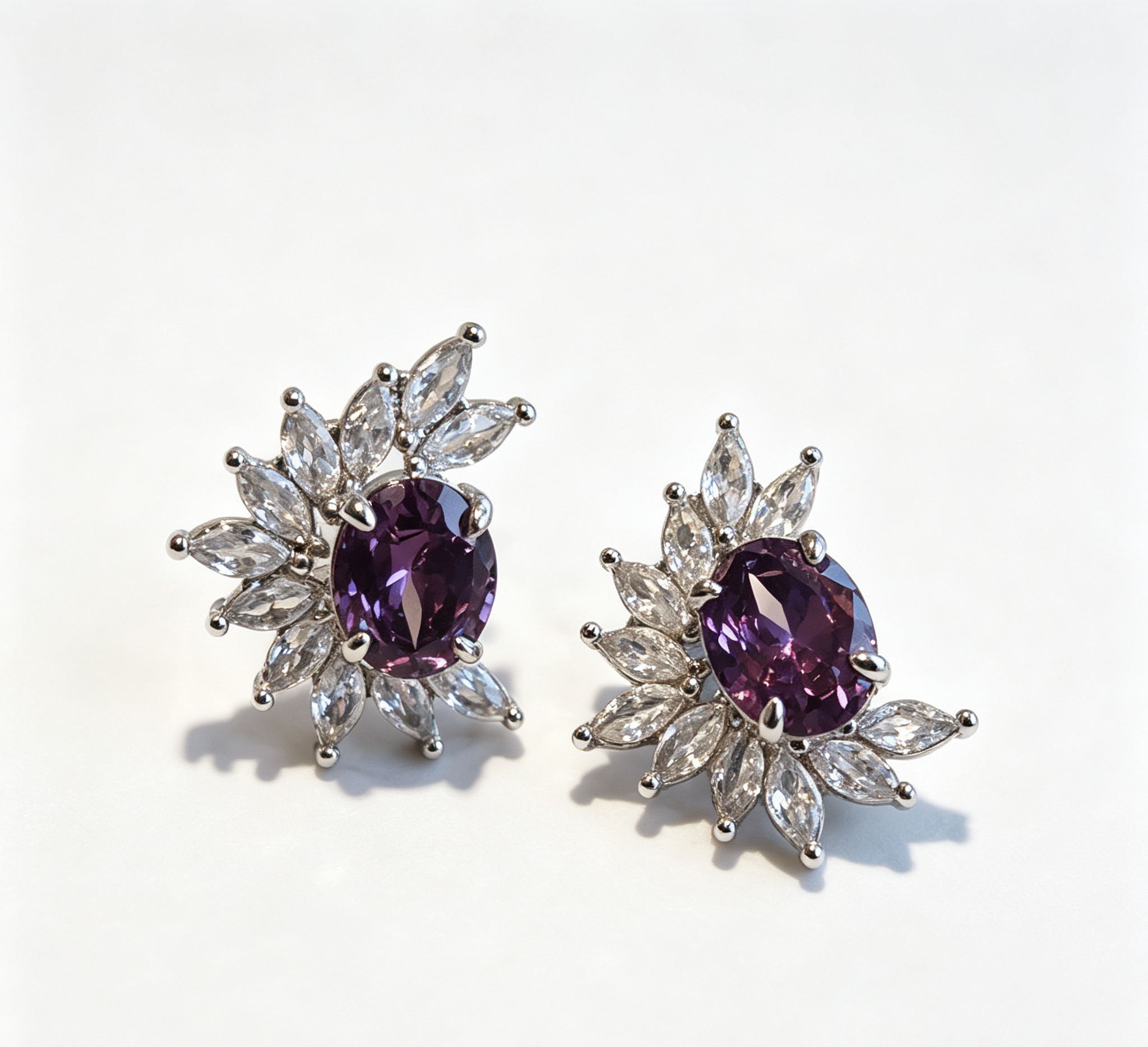 The Moon Indigofera Earring – Celestial Star-Dust & Weeping Silver Vine