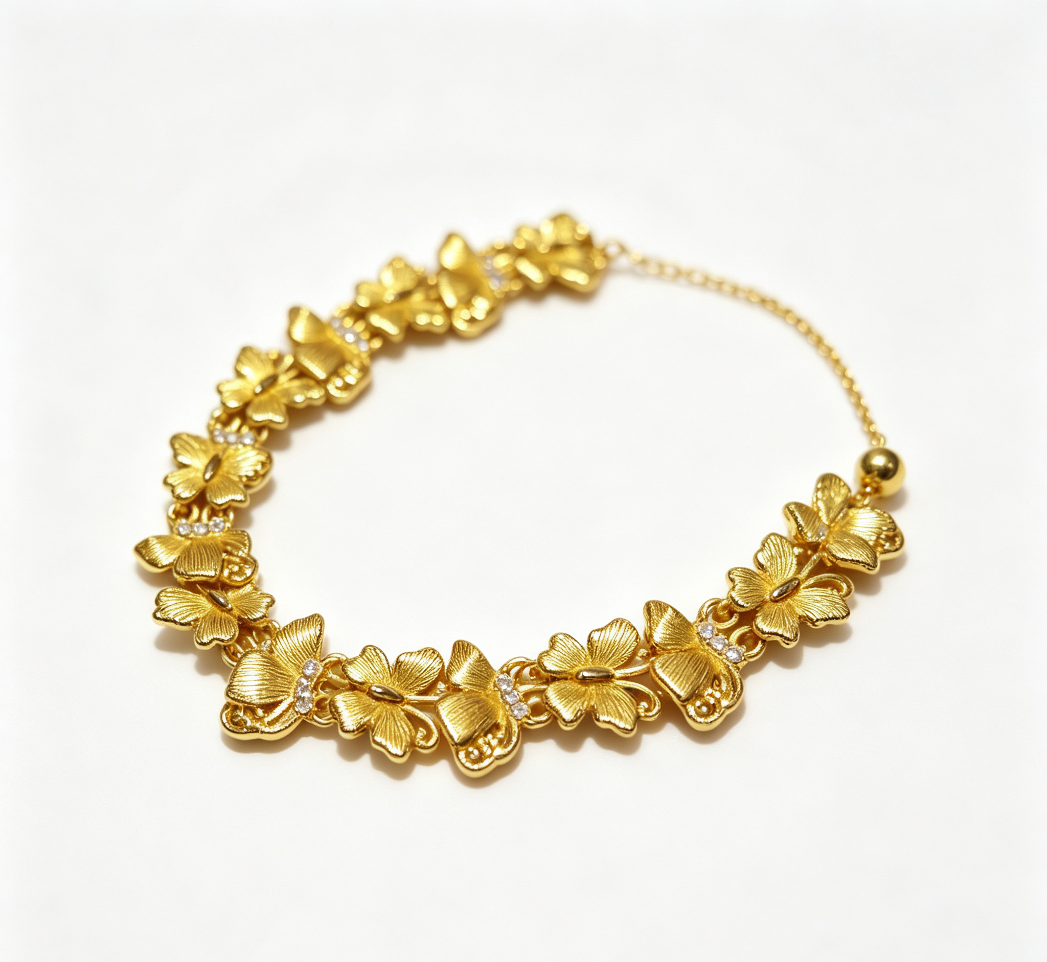 The Venus Butterfly🦋 Chain – Gilded Silk Finish & Adjustable Drawstring Bracelet