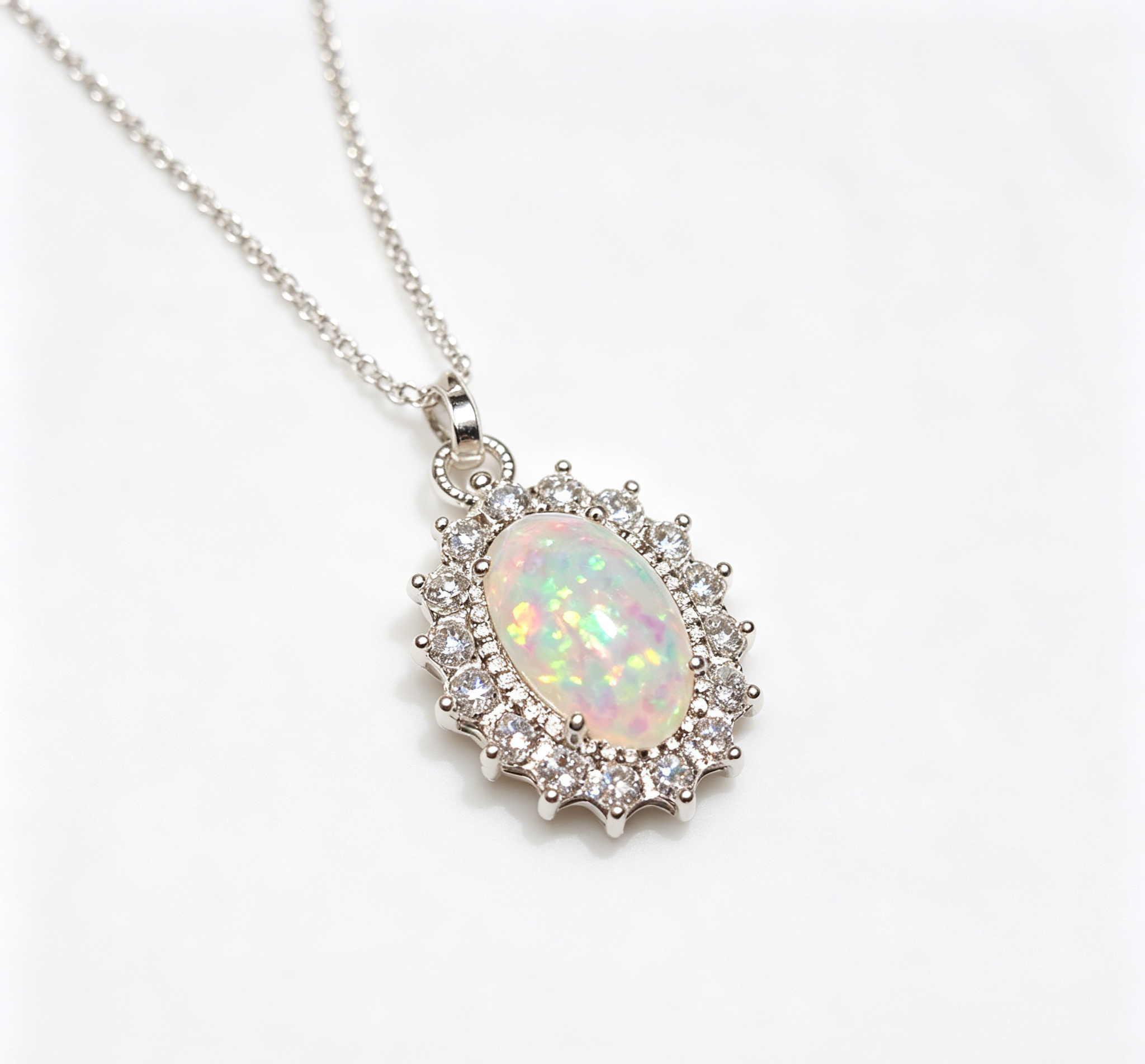 OR-YÉNA | The Solar Halo Necklace – Iridescent Moon-Opal & Vintage French Filigree