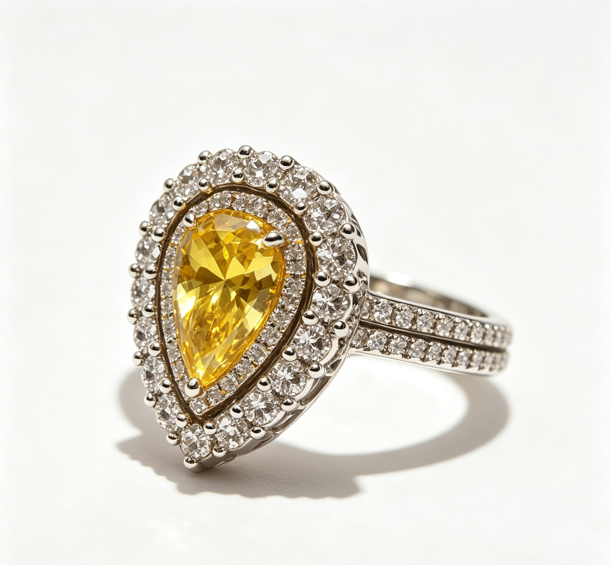 OR-YÉNA | The Solar Prime Ring – Radiant Canary Yellow Gem & Grand Pavé Lattice