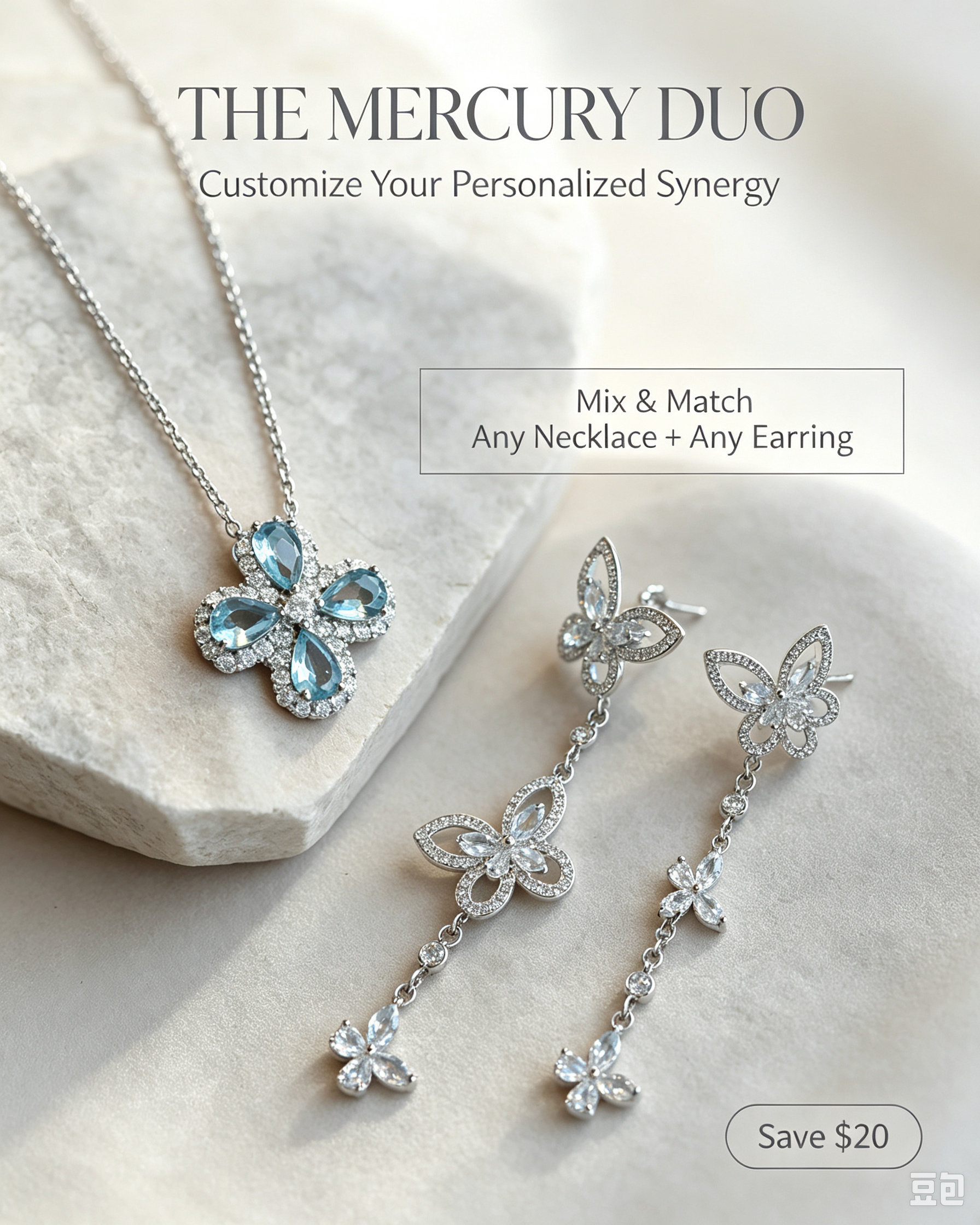 [Bundle Offer] The Mercury Duo – Customize Your Personalized Synergy: Mix & Match Any Necklace + Any Earring and Save $20