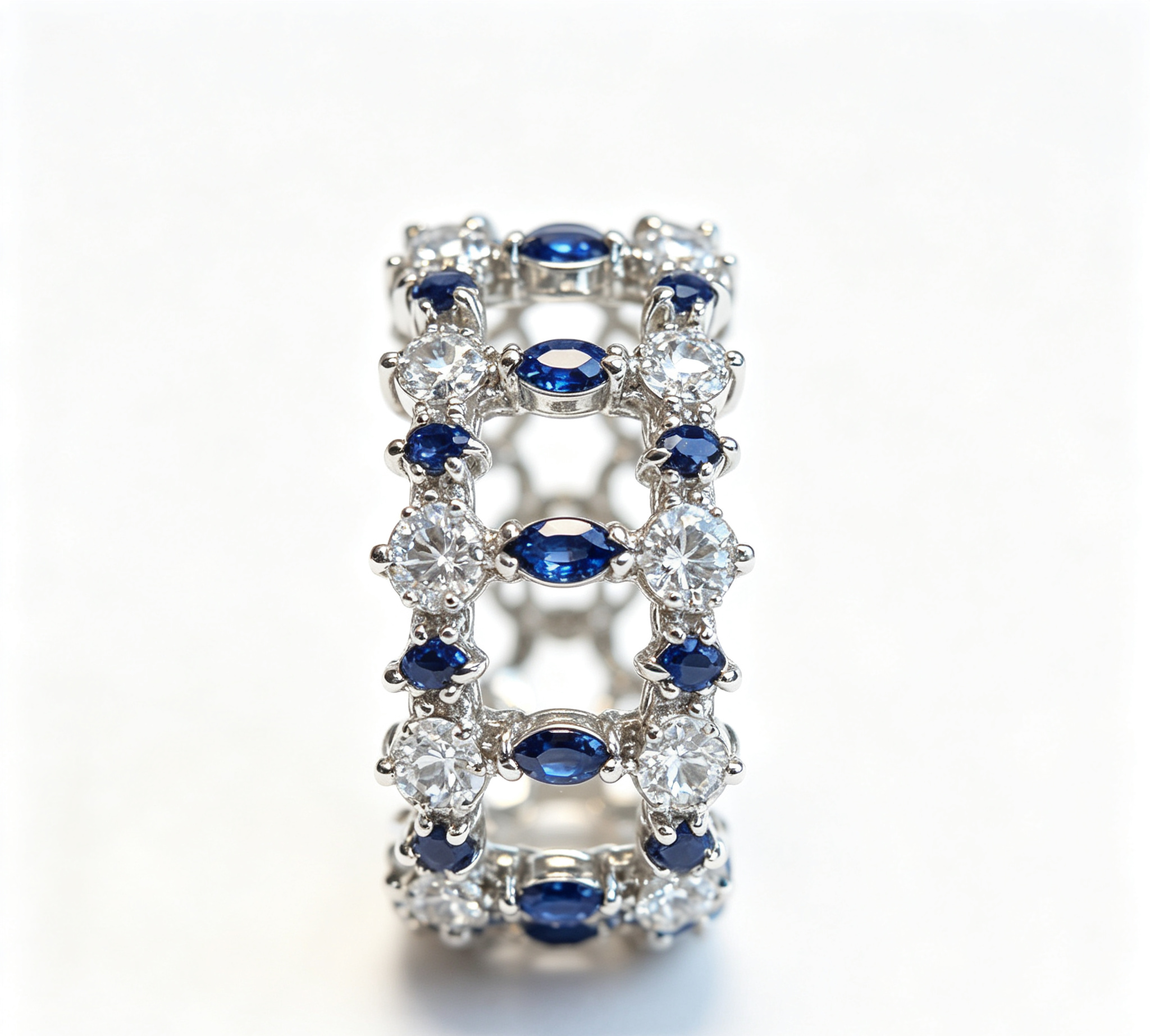 The Mercury Orbital Ring – Azure Accents & Hollow Geometric Lace