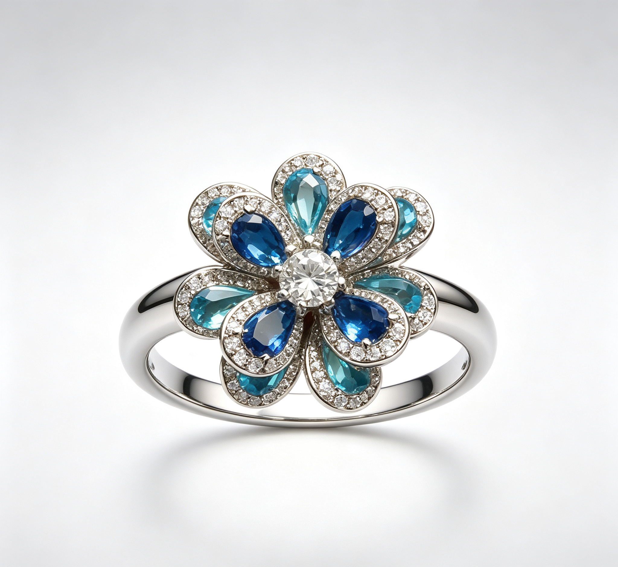 The Mercury Camellia Ring – Architectural Bloom in Stelliform