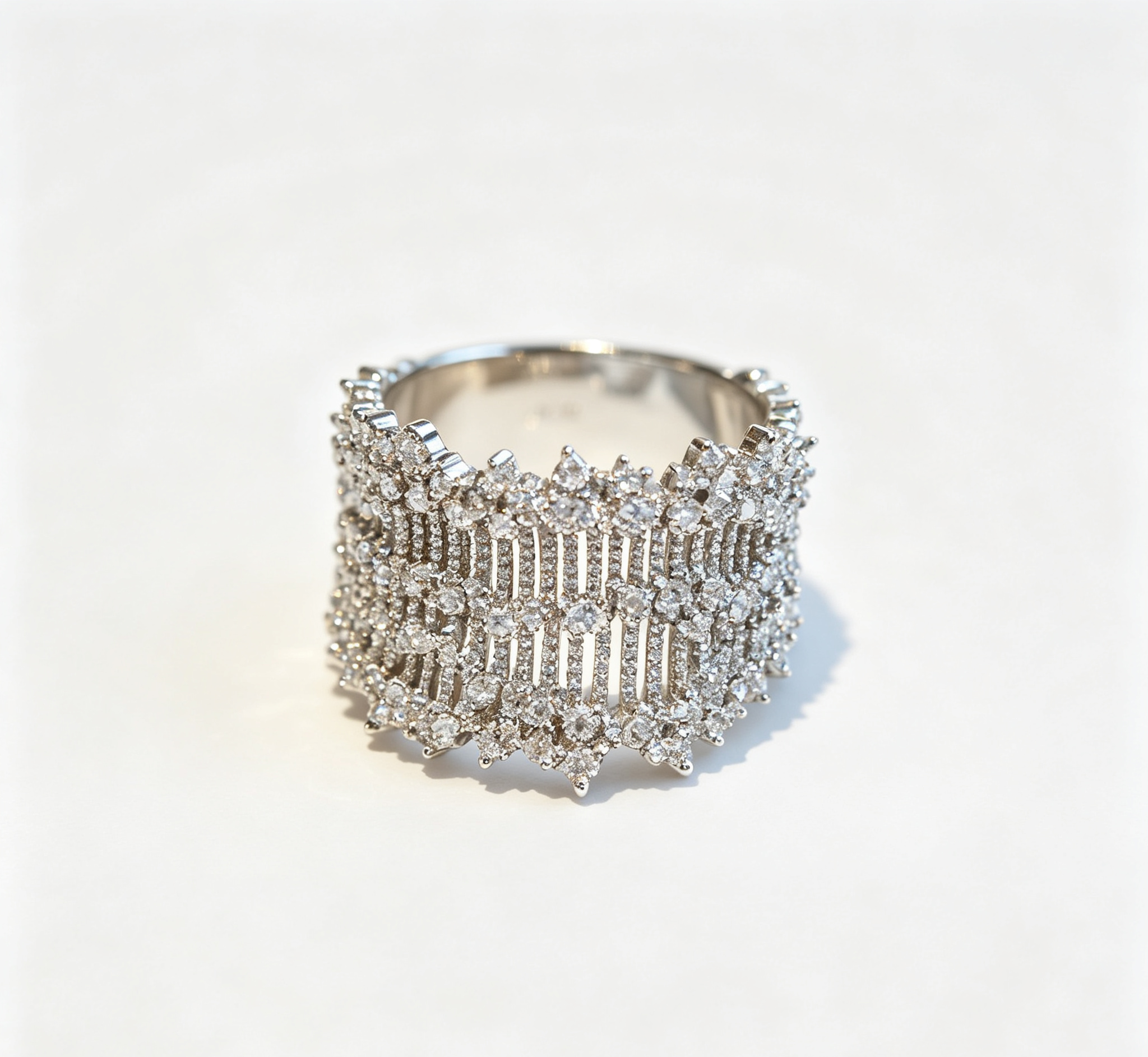 The Moon Lyre Ring – Parallel Gold Strings & Stardust Constellation