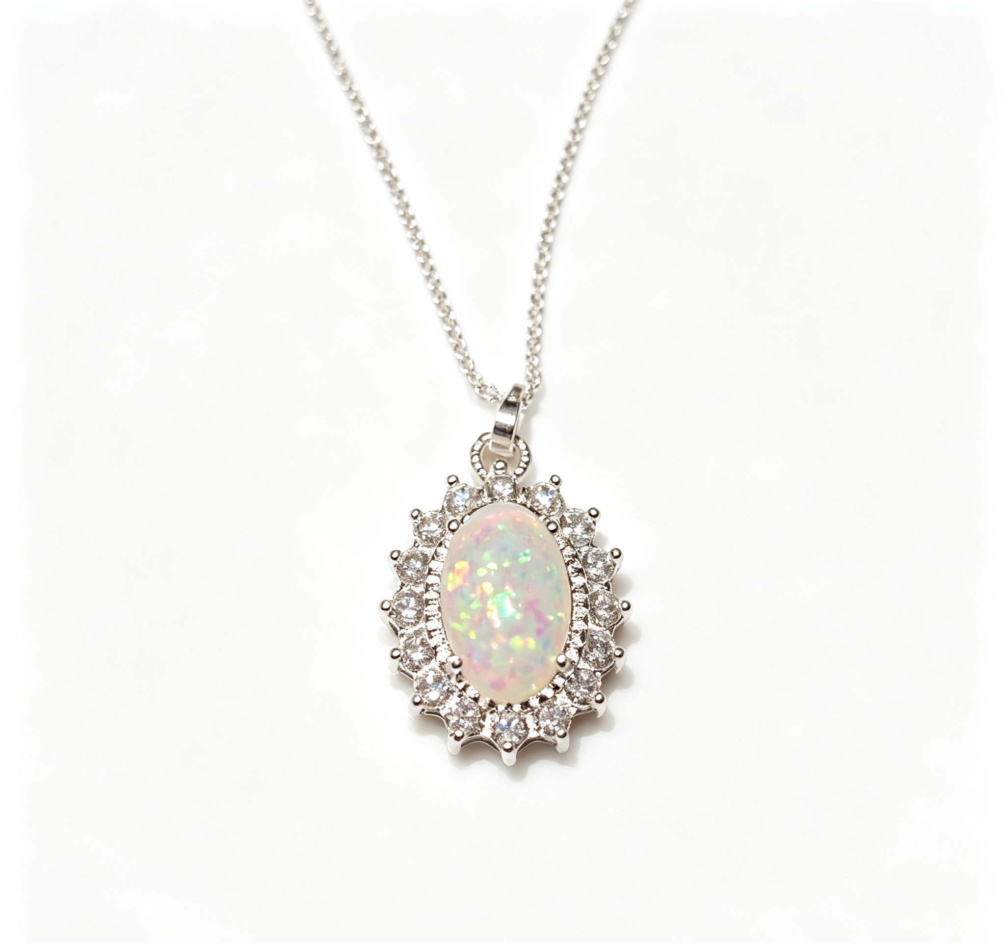 OR-YÉNA | The Solar Halo Necklace – Iridescent Moon-Opal & Vintage French Filigree