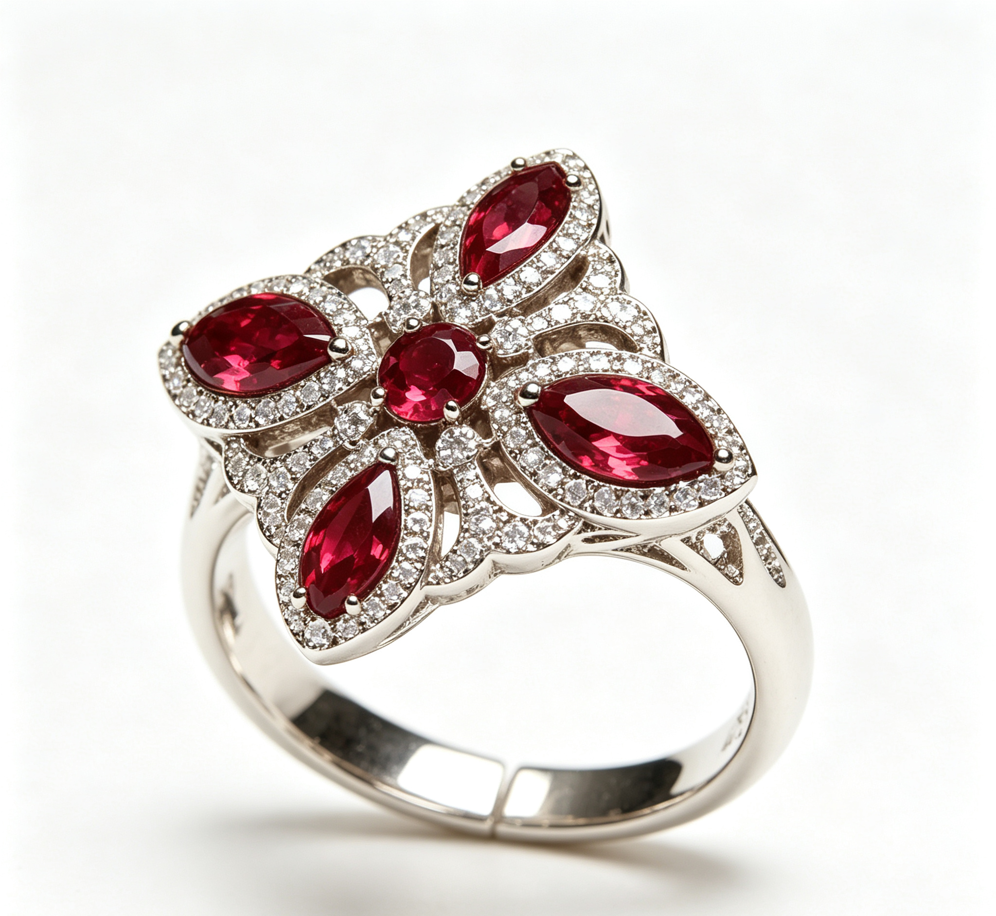 OR-YÉNA | The Mars Valour Ring – Pigeon Blood Lozenge Ruby & Gilded Neo-Gothic Band