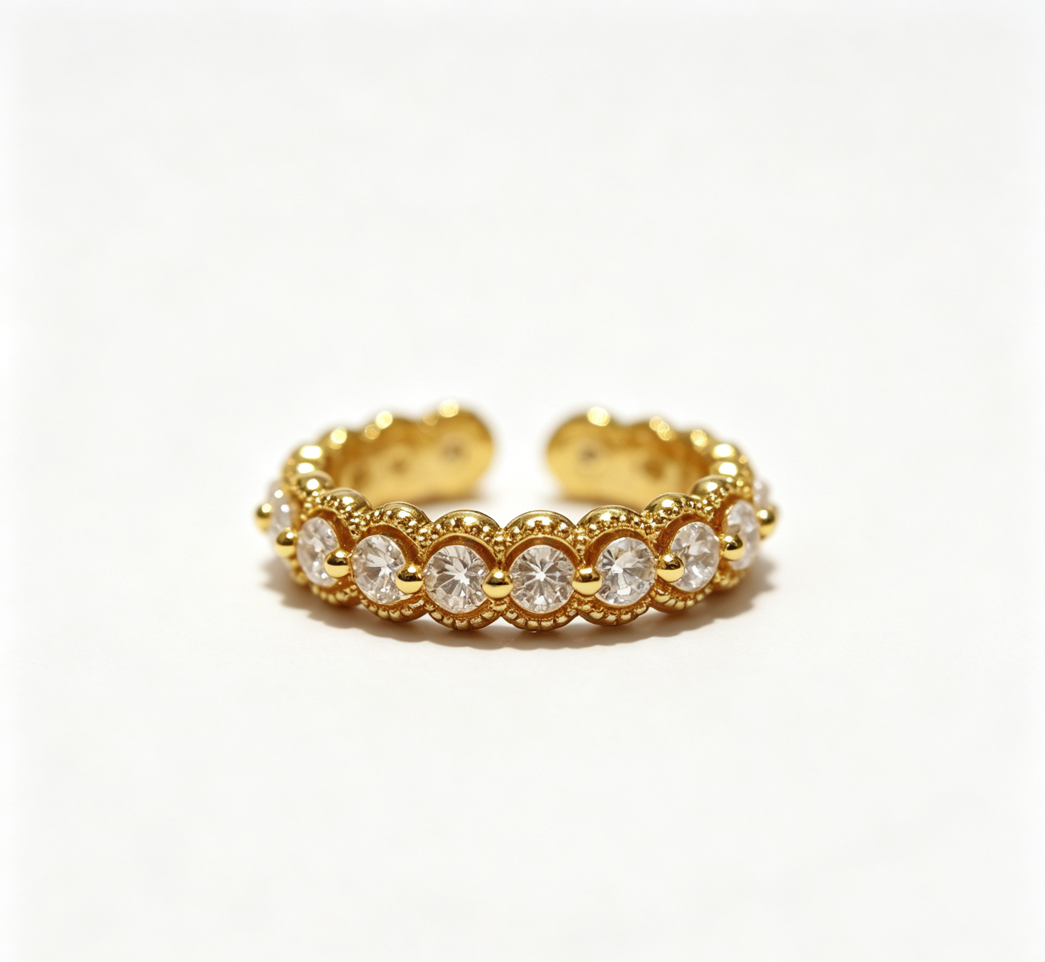 The Venus Lace Ring – Gilded Filigree & Constellation Zirconia Band