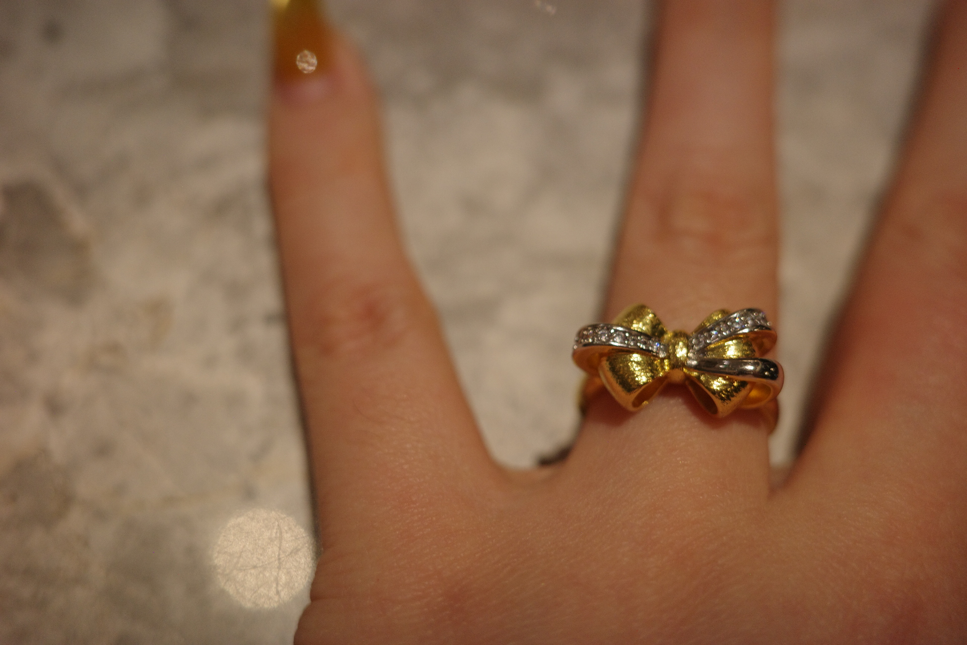 The Venus Ribbon Ring🎀 – Brushed 18K Gold Plated Silk Bow
