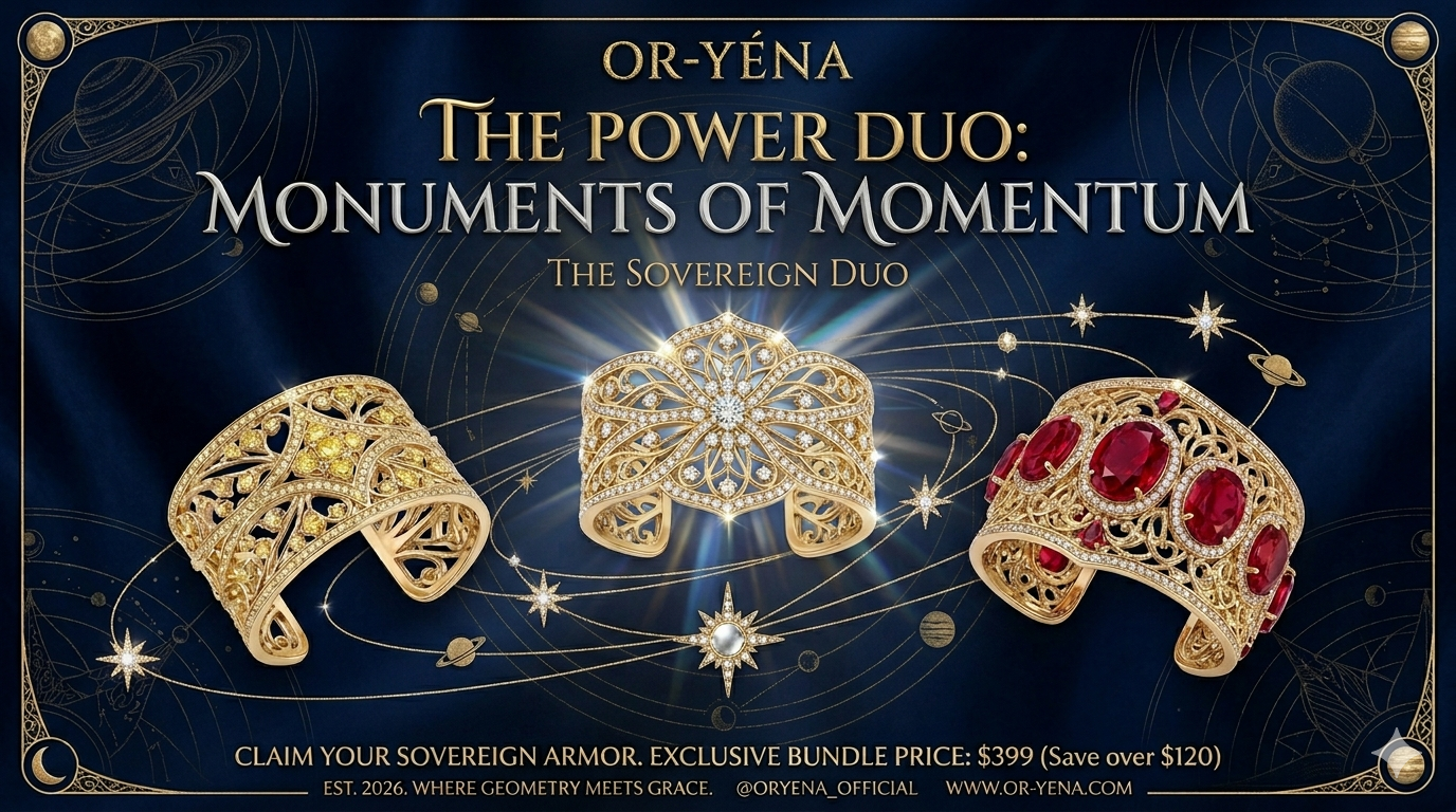 [Limited Offer] The Sovereign Duo – The Ultimate Saturnian Power Set: Masterpiece Openwork & Gilded Cuff Pair