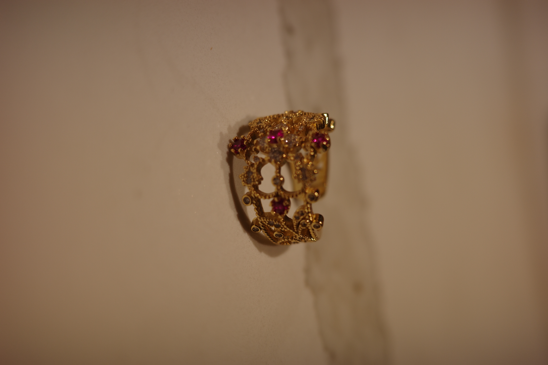 OR-YÉNA | The Mars Grand Finale – Architectural Crown Openwork & Full-Pavé Gilded Ring