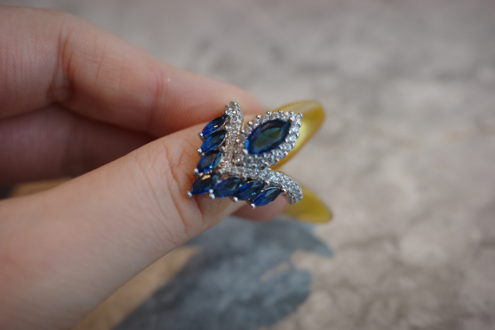The Mercury Sovereign Ring – Royal Blue Carbon Diamond & Celestial Crown