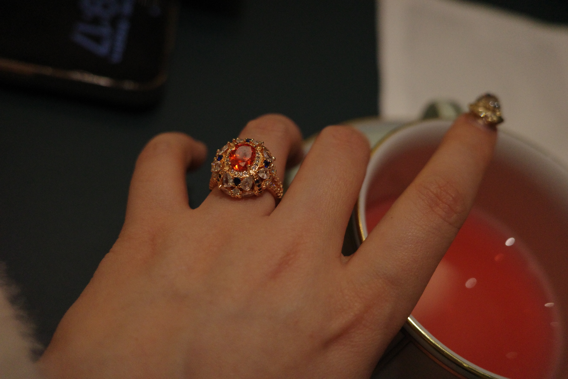 OR-YÉNA | The Martian Sovereign Ring – Crimson Ruby & Heavy-Duty Antique Gilded Engraving
