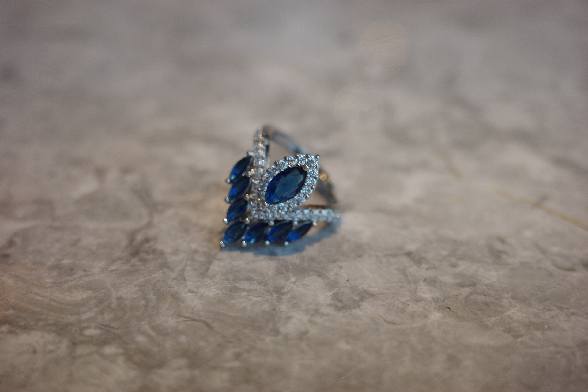 The Mercury Sovereign Ring – Royal Blue Carbon Diamond & Celestial Crown