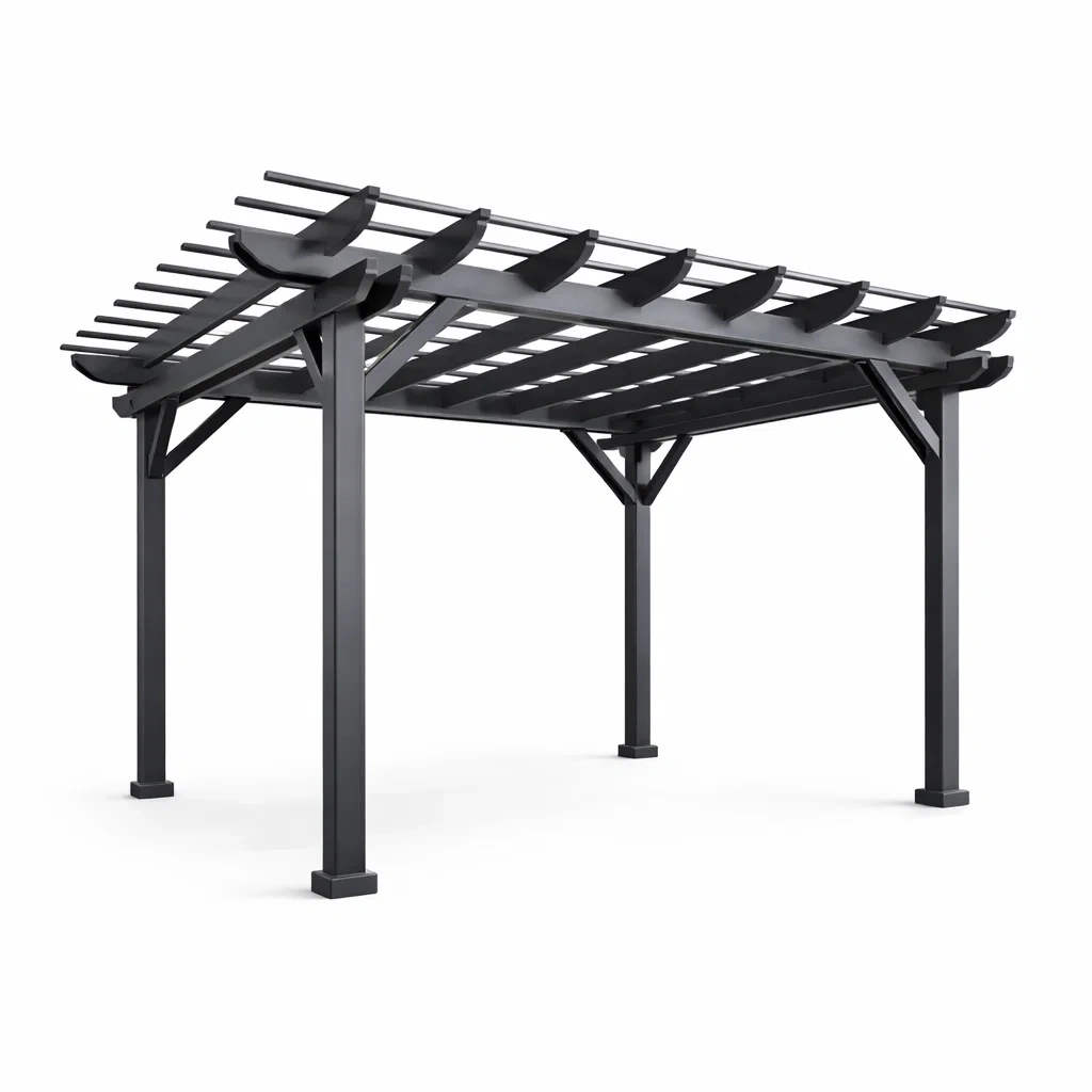 Pergola Metall Schwarz 300 x 400 x 250 cm