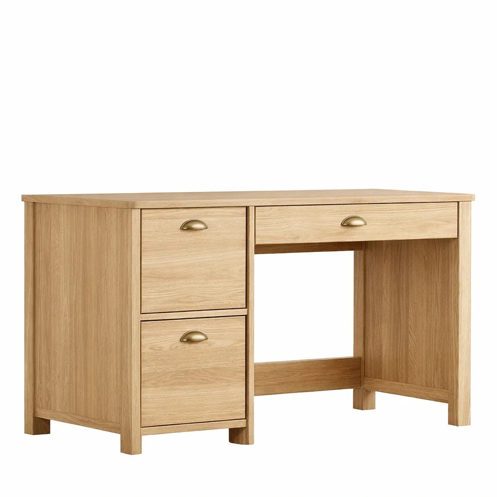 Schreibtisch Holz mit 3 Schubladen 120 x 60 x 75 cm