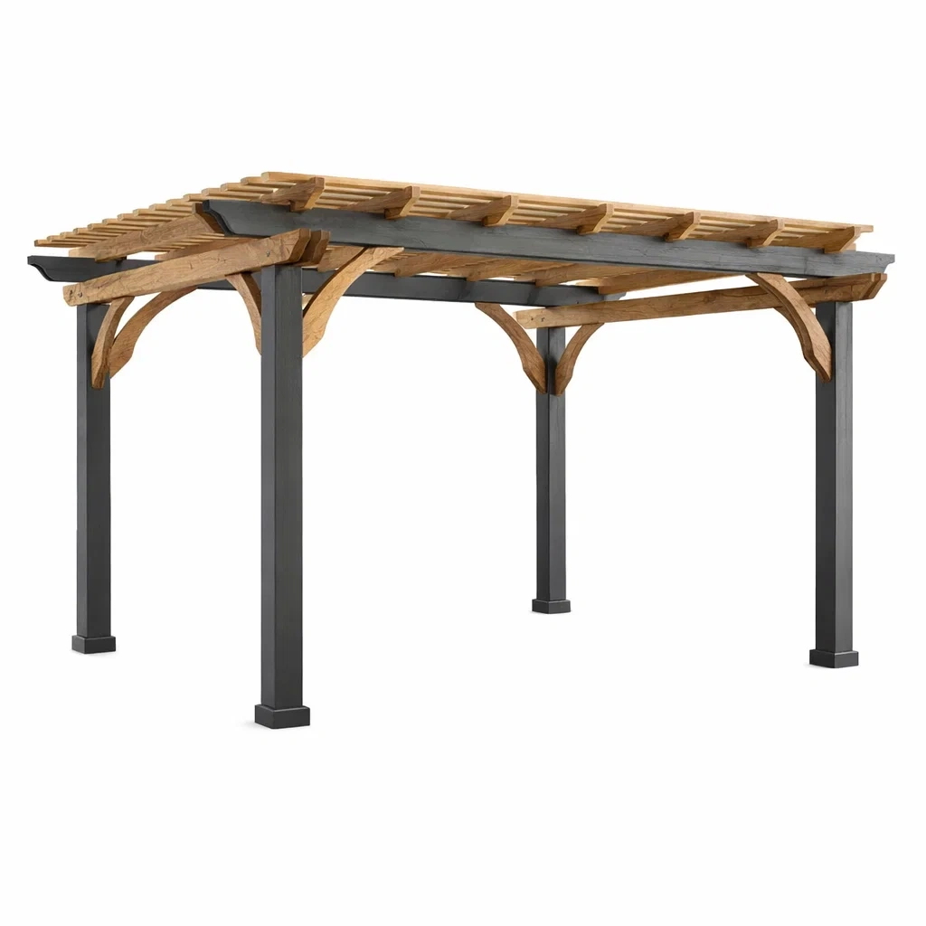 Pergola Holz Metall 300 x 200 x 240 cm