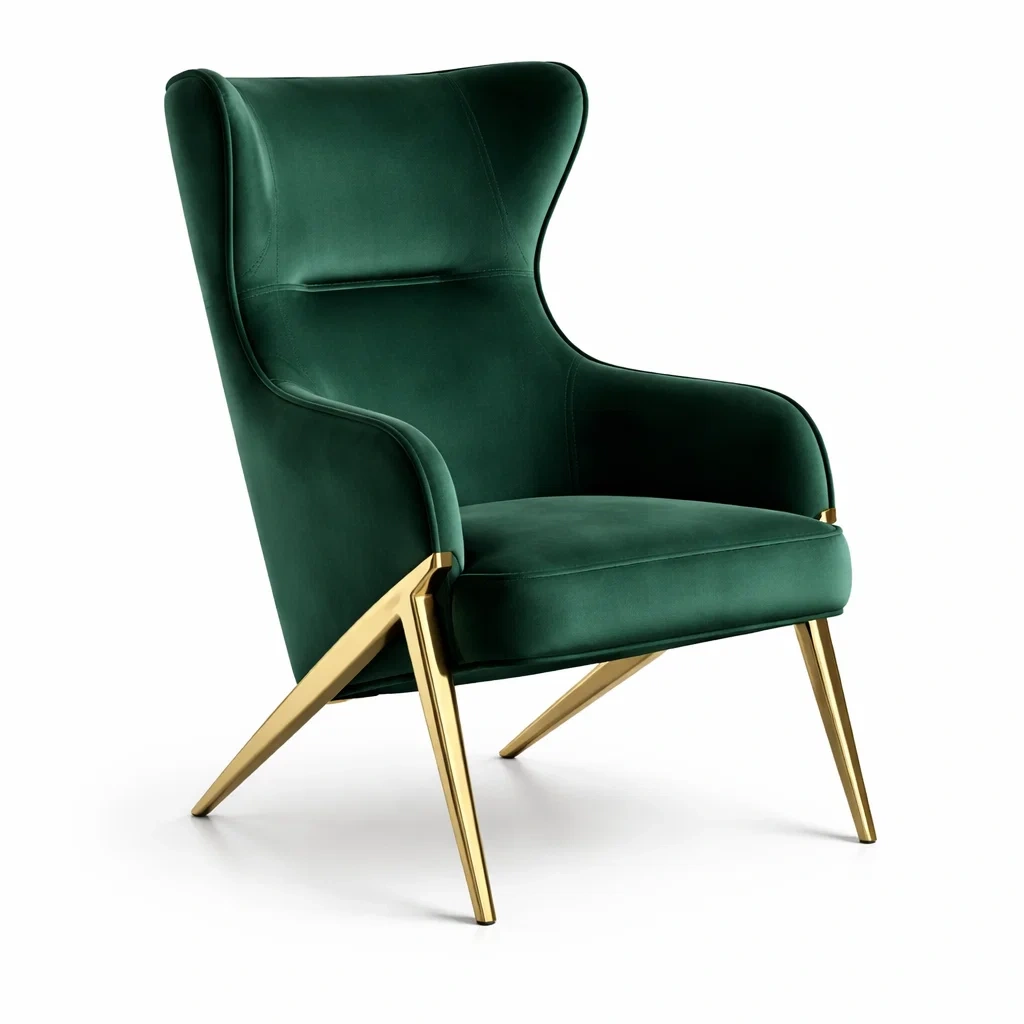 Sessel Samt mit Metallrahmen Grün