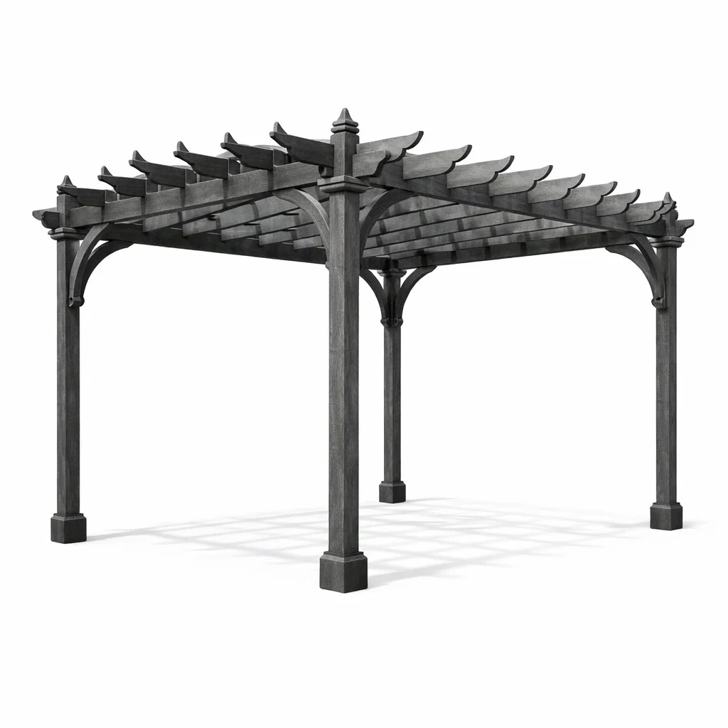 Pergola Holz Schwarz 300 x 300 x 250 cm