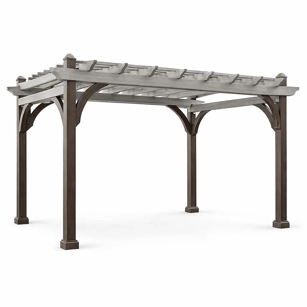 Pergola Holz Grau Braun 300 x 300 x 275 cm