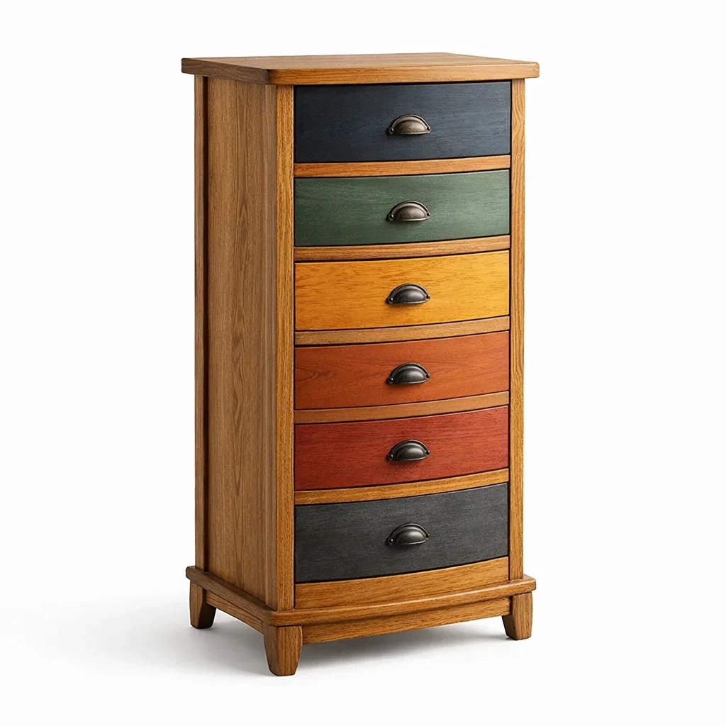 Kommode Holz Mehrfarbig mit 6 Schubladen