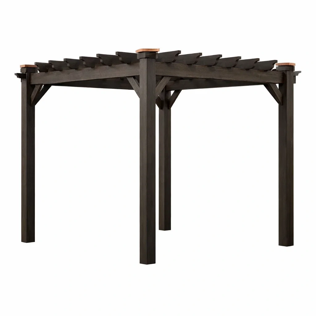 Pergola Holz Dunkelbraun 300 x 300 x 250 cm