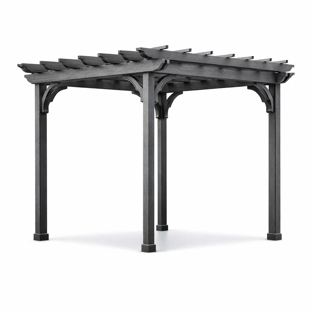 Pergola Kiefernholz Schwarz 300 x 300 x 240 cm