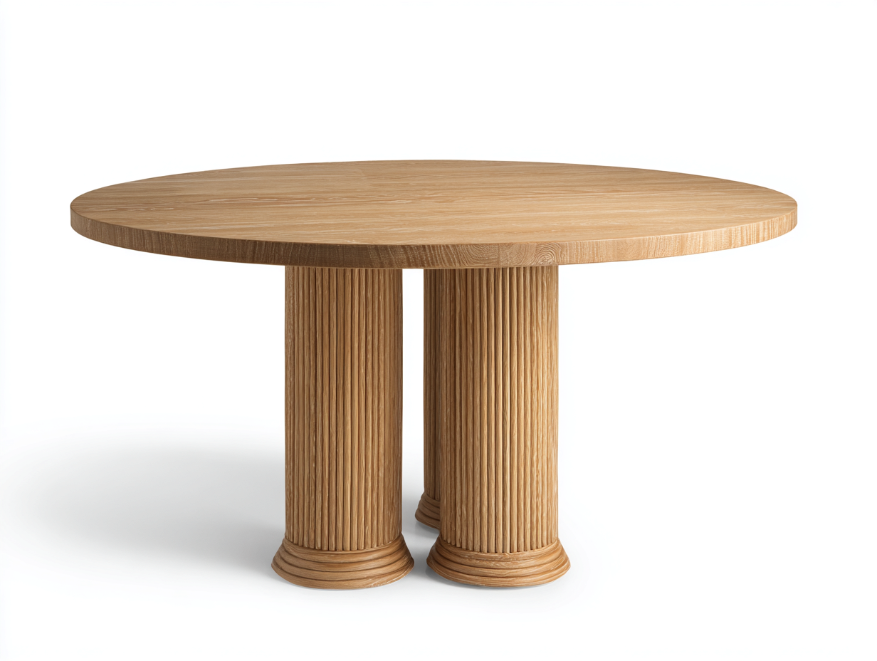 Mesas de jardín madera maciza redonda para exterior 120x120x75 cm - madera natural - diseño clásico-Sofaupshop