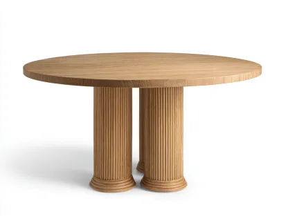 Mesas de jardín madera maciza redonda para exterior 120x120x75 cm - madera natural - diseño clásico-Sofaupshop