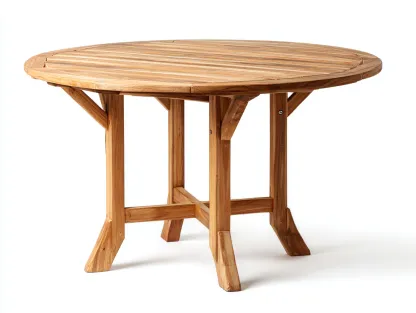 Mesas de jardín redondas de madera maciza 110x110x75 cm - marrón - estructura resistente - diseño natural-Sofaupshop