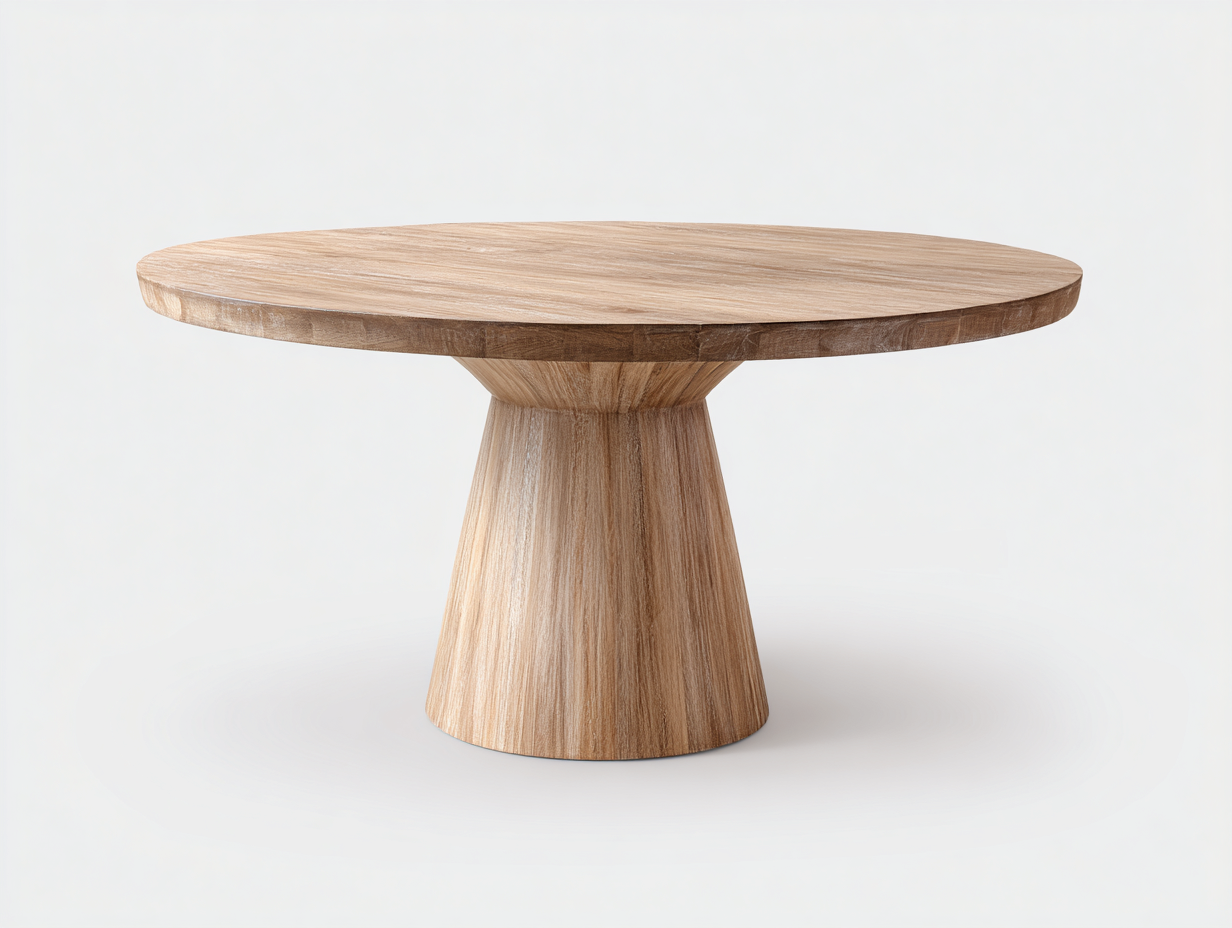 Mesas de jardín redondas de madera maciza 120x120x75 cm - marrón - diseño moderno-Sofaupshop