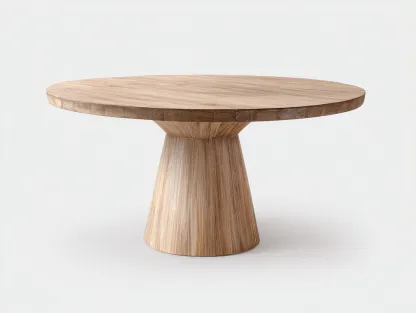 Mesas de jardín redondas de madera maciza 120x120x75 cm - marrón - diseño moderno-Sofaupshop