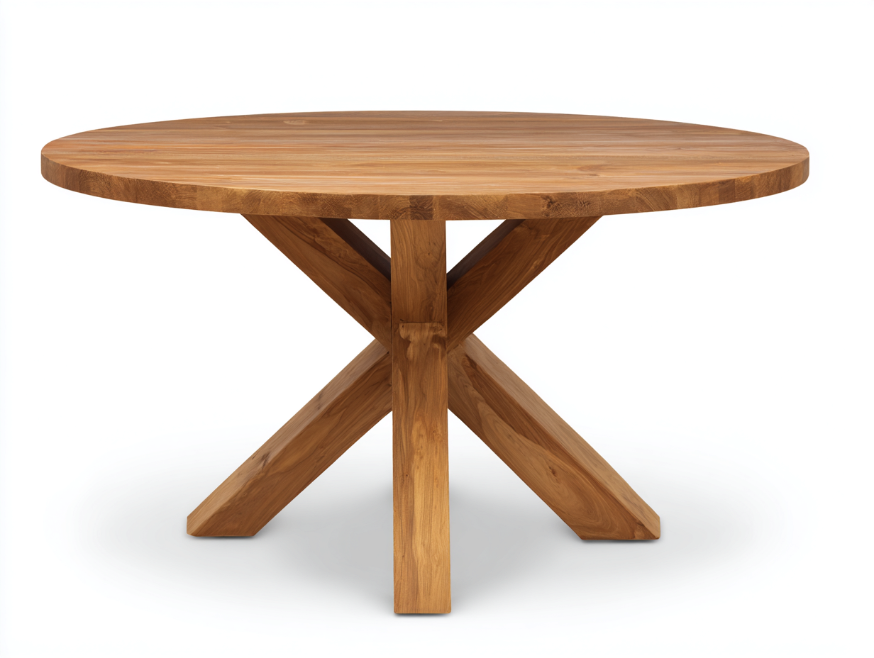 Mesas de jardín madera maciza redonda para exterior 130x130x75 cm - madera natural - diseño moderno-Sofaupshop