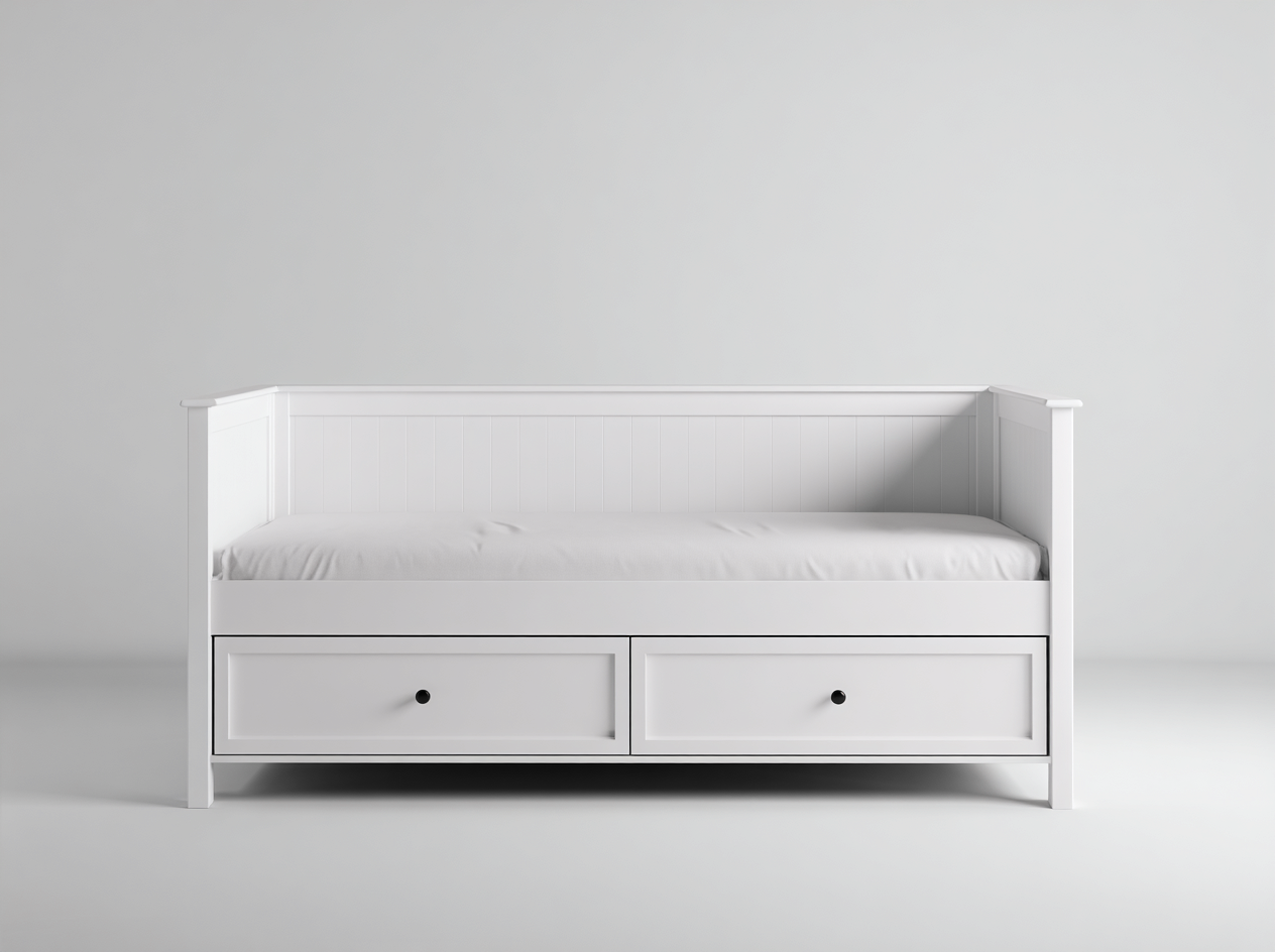 Sofás cama madera blanca con dos cajones 200x90x80 cm - blanco - diseño moderno para dormitorio o sala de estar-Sofaupshop