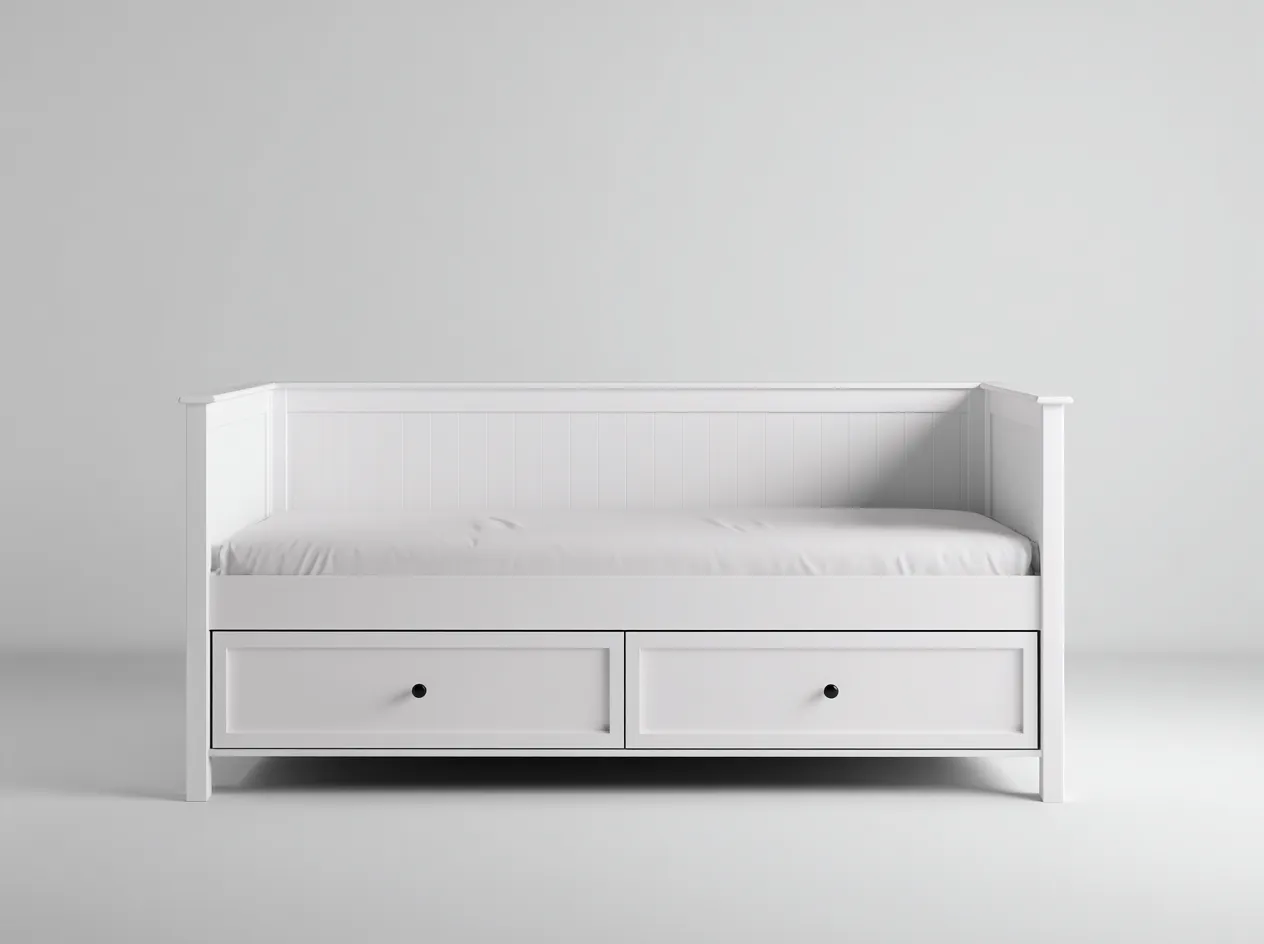 Sofás cama madera blanca con dos cajones 200x90x80 cm - blanco - diseño moderno para dormitorio o sala de estar-Sofaupshop