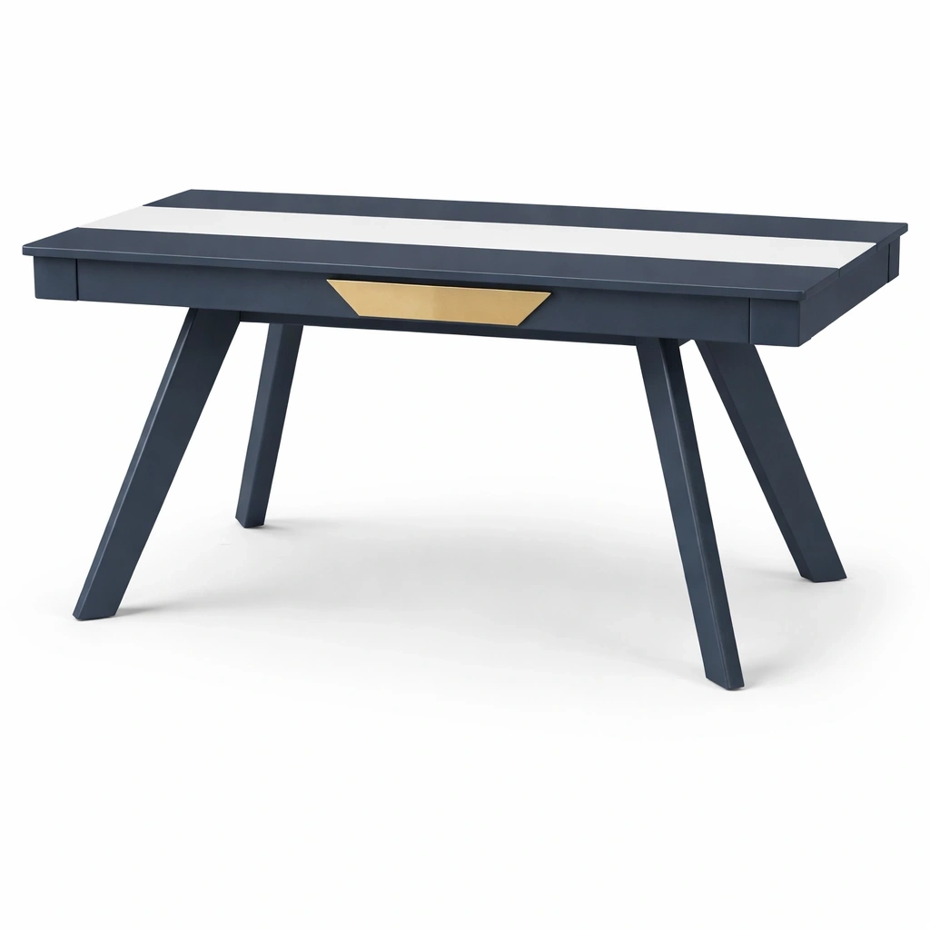 Bureau moderne avec plateau rectangulaire et pieds inclins design lgant-rovenao