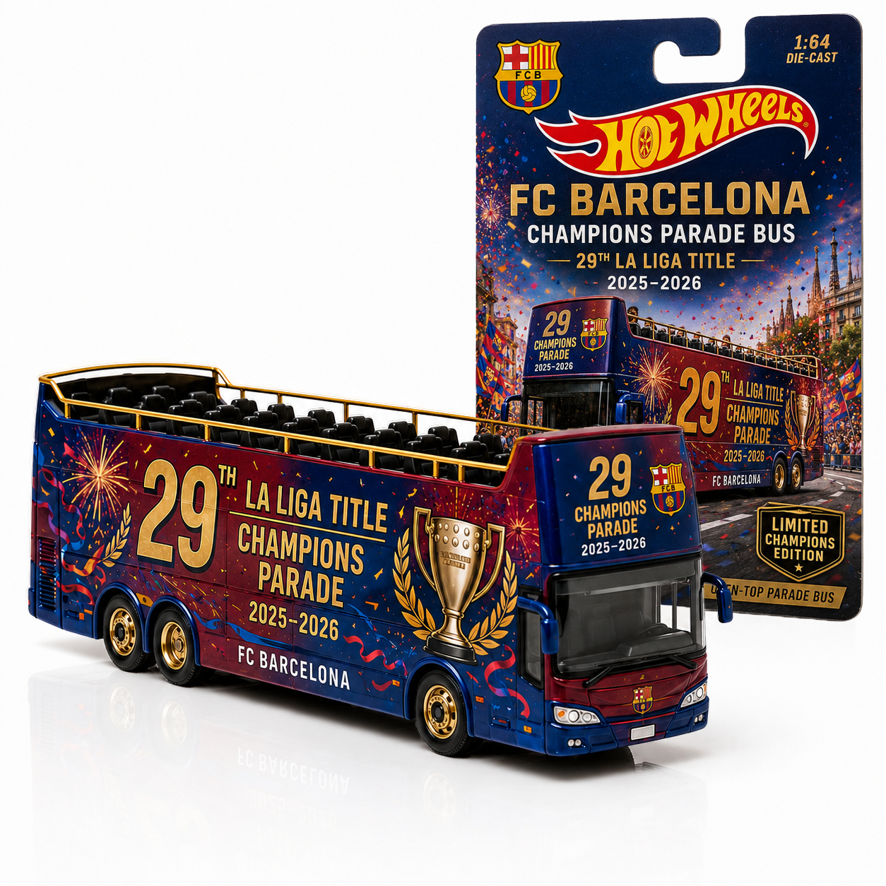 Hot Wheels FC Barcelona Champions Parade Bus