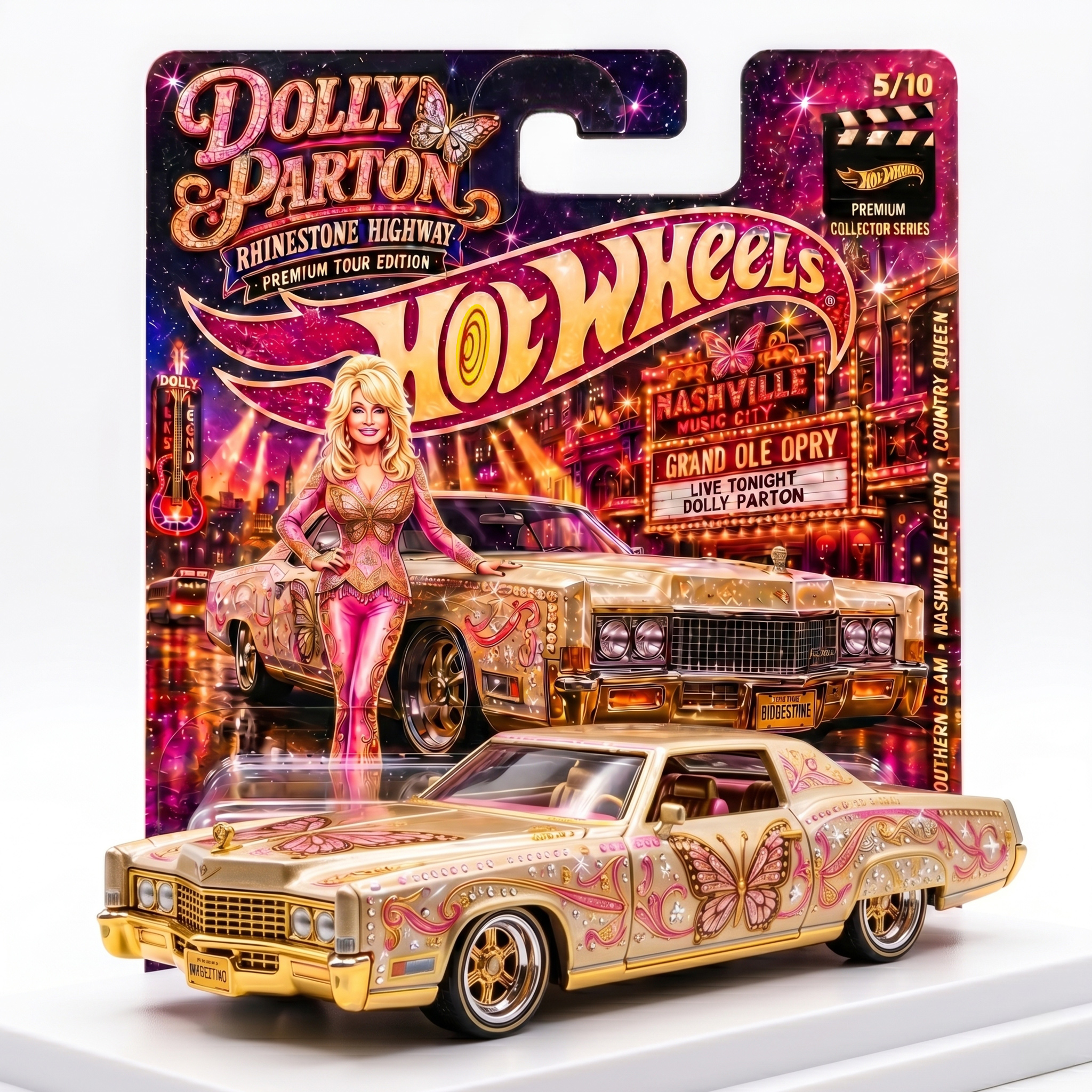 Hot Wheels Dolly Parton Rhinestone Highway Premium Tour Edition