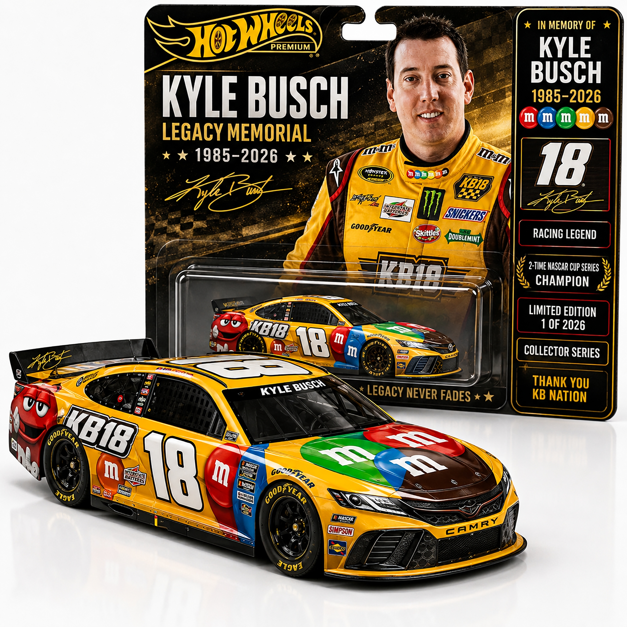 Kyle Busch Legacy Memorial Hot Wheels Collector Die-Cast Car