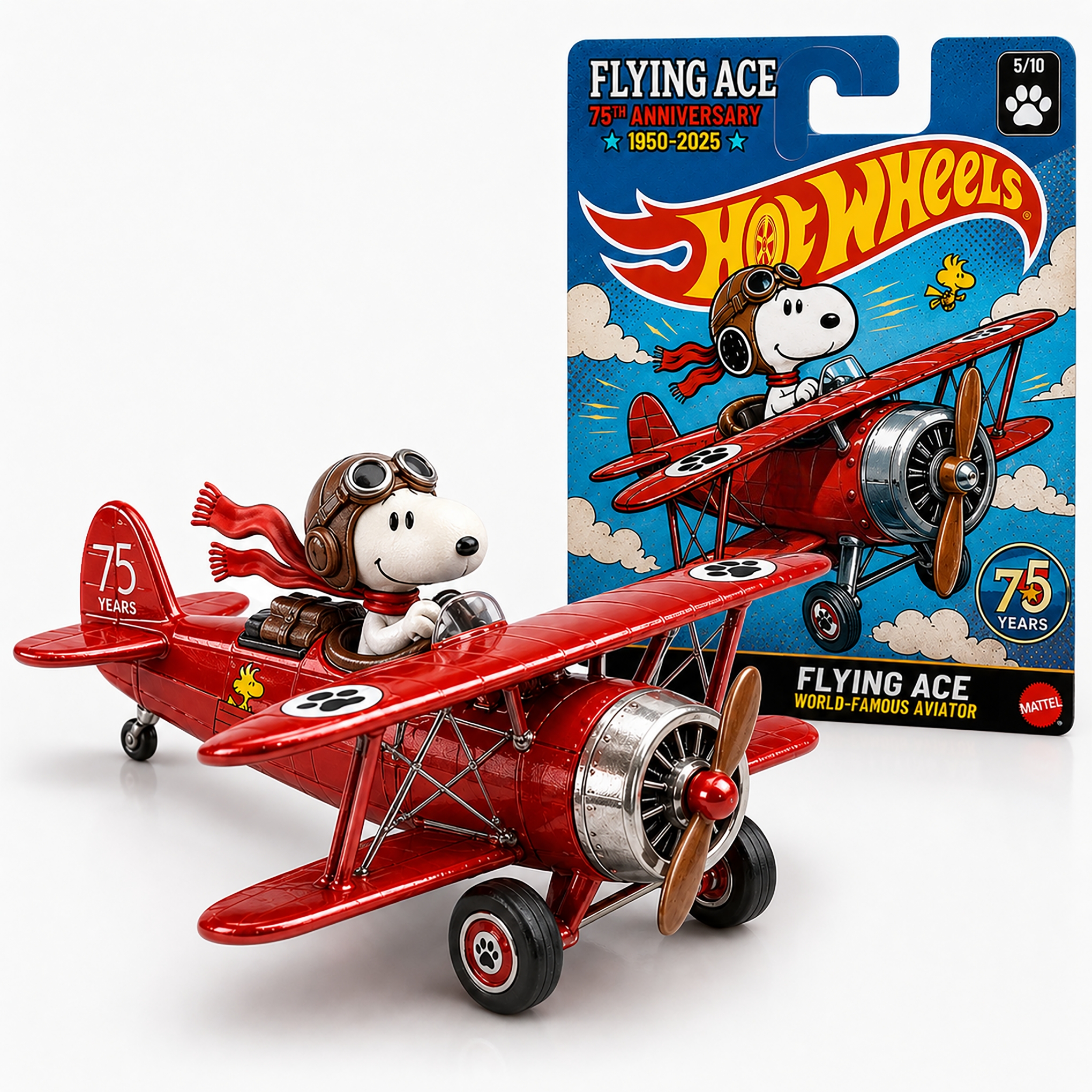 Hot Wheels Snoopy Flying Ace 75th Anniversary Biplane