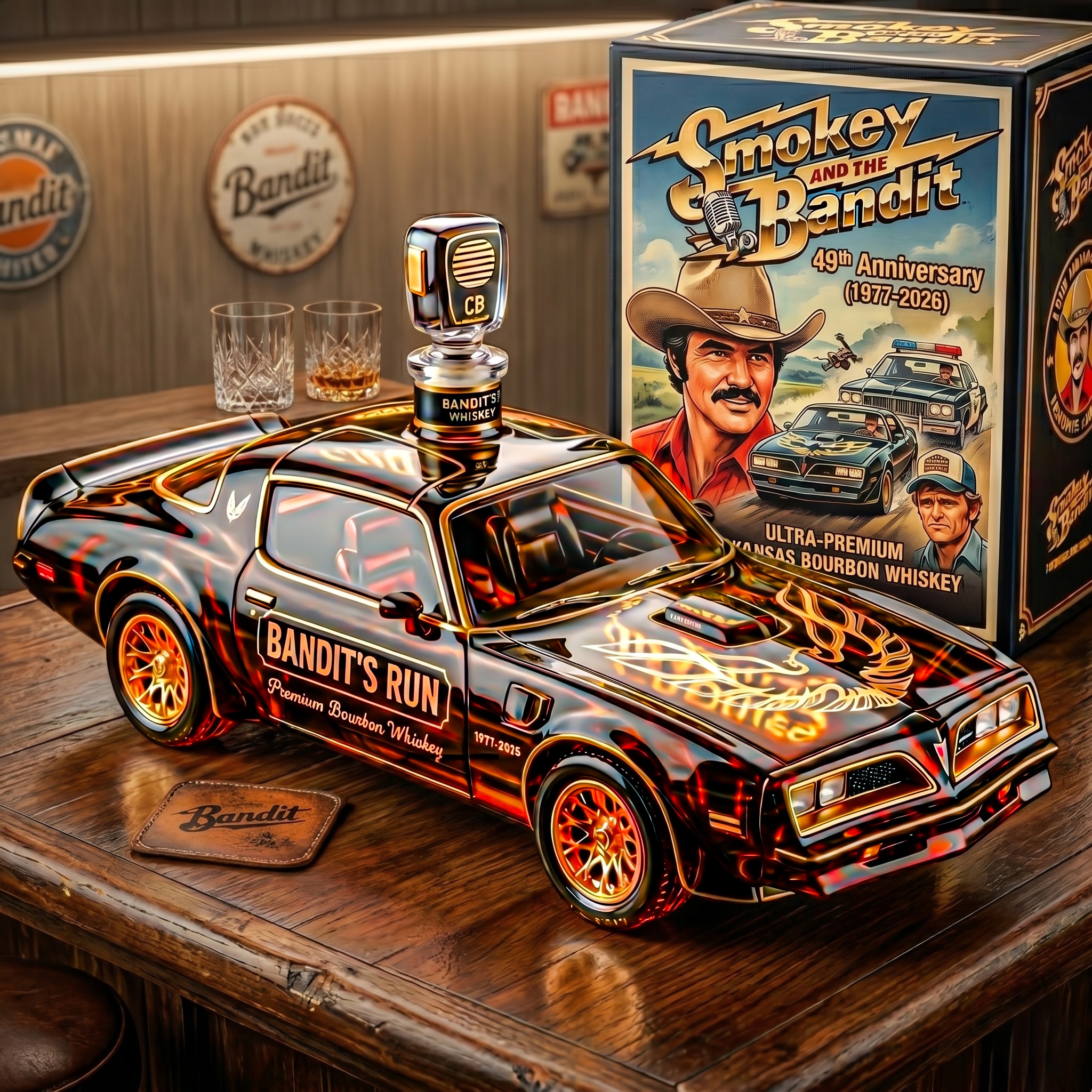 Smokey and the Bandit 49th Anniversary Whiskey Bottle