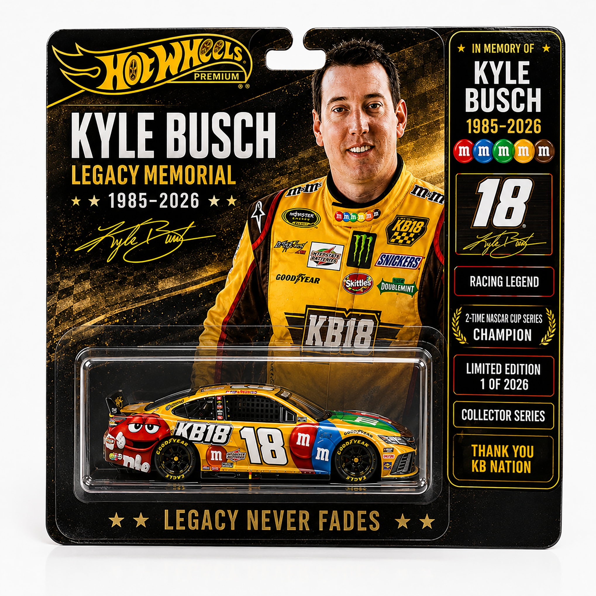 Kyle Busch Legacy Memorial Hot Wheels Collector Die-Cast Car