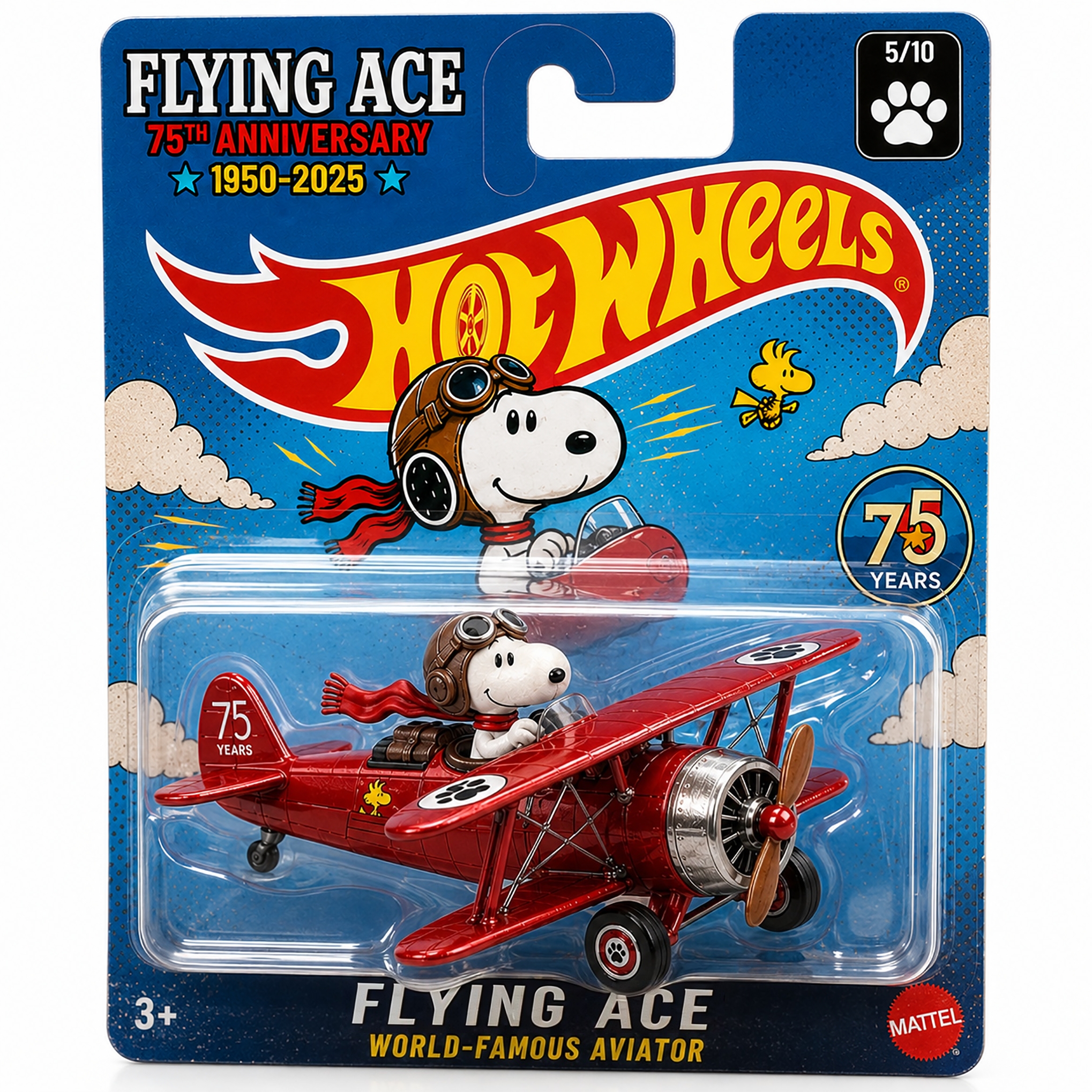 Hot Wheels Snoopy Flying Ace 75th Anniversary Biplane